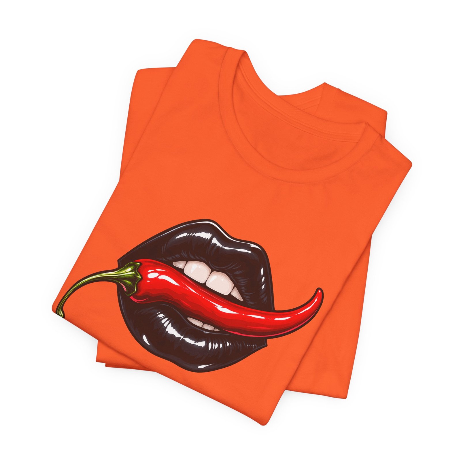 Chili Lips Bite Spicy Food Humor Graphic Tee - Image 7