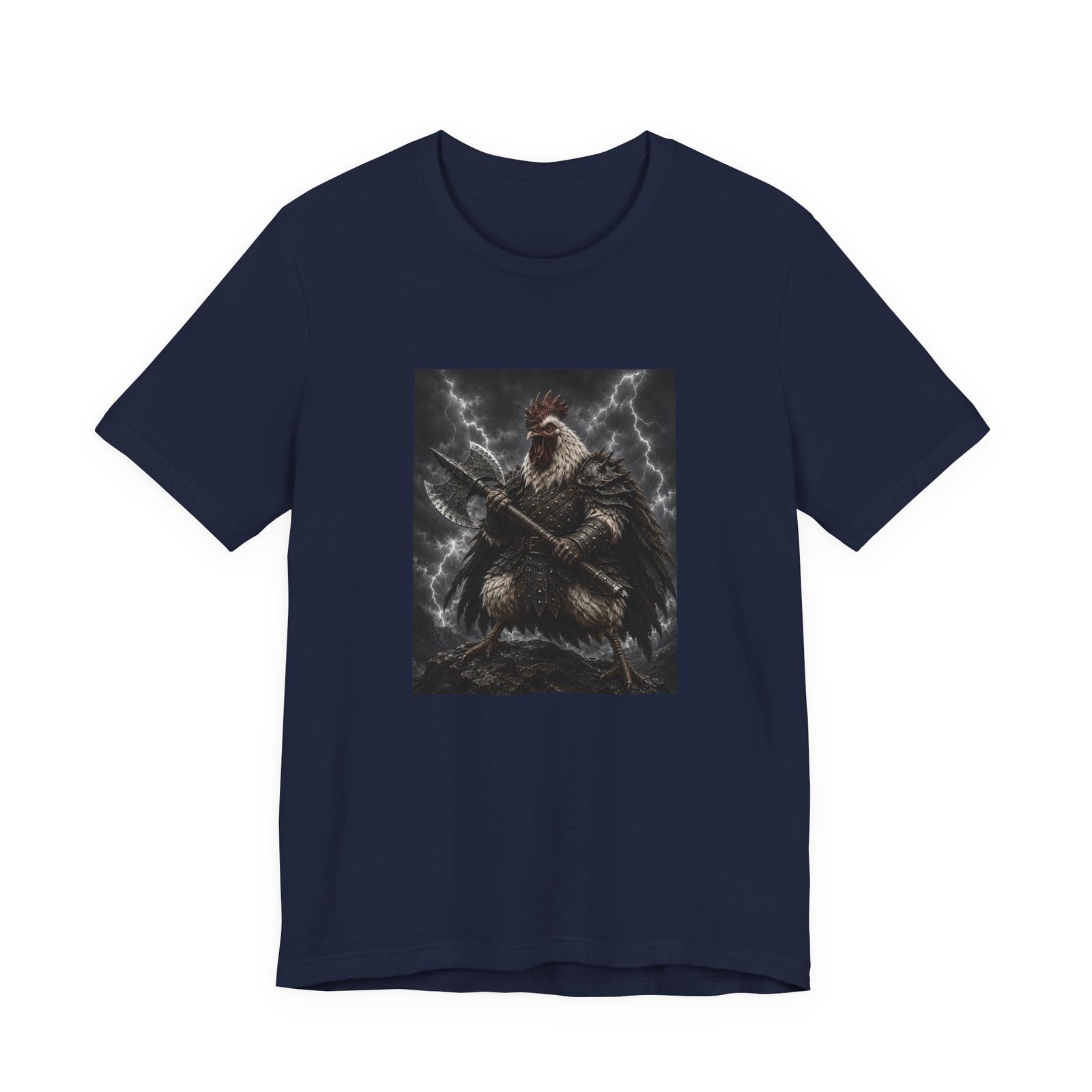Fantasy Rooster War Lightning Axe Graphic Tee - Image 33