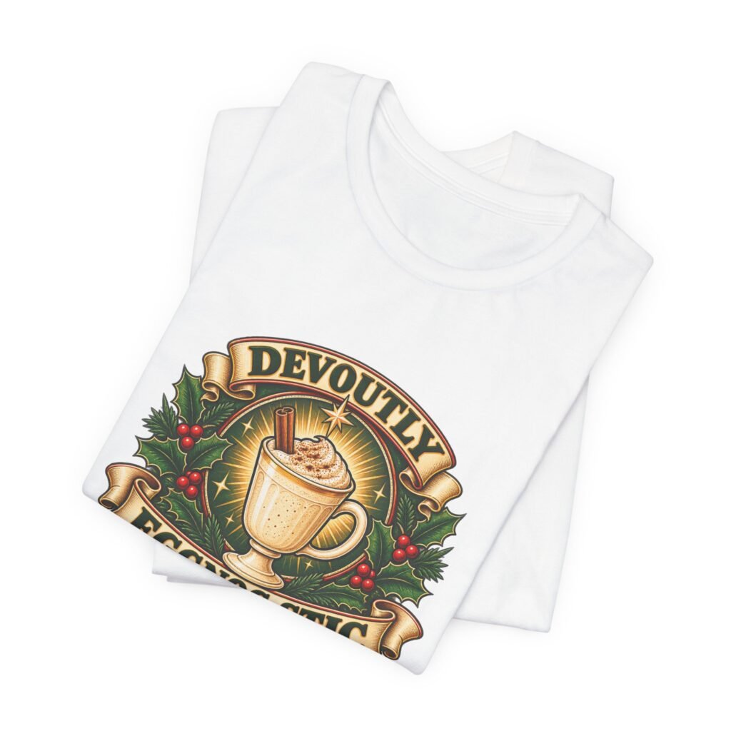 Devoutly Eggnog-Stic Christmas Pun Graphic Tee