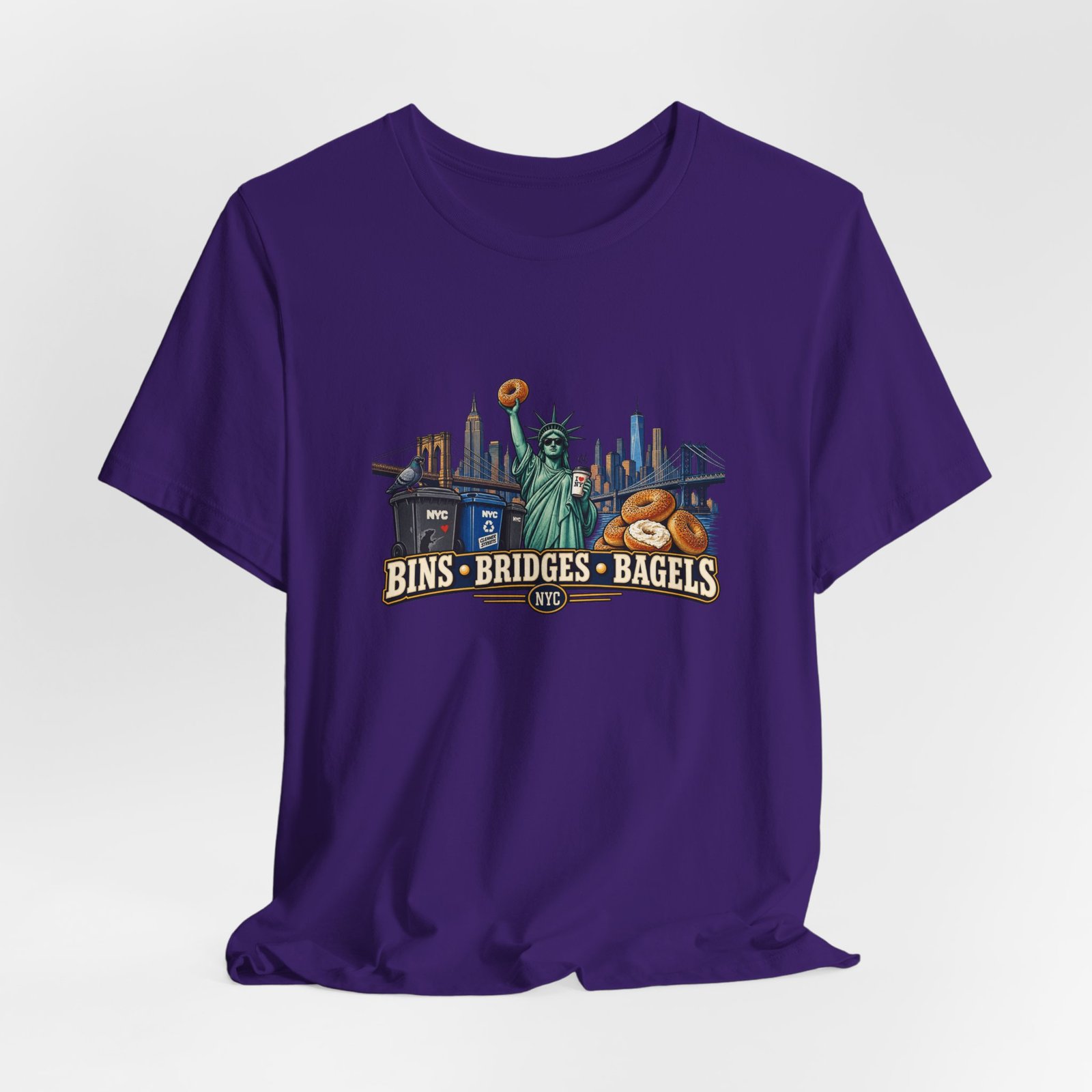 NYC Cleaner Streets Liberty Bagels Graphic Tee - Image 40