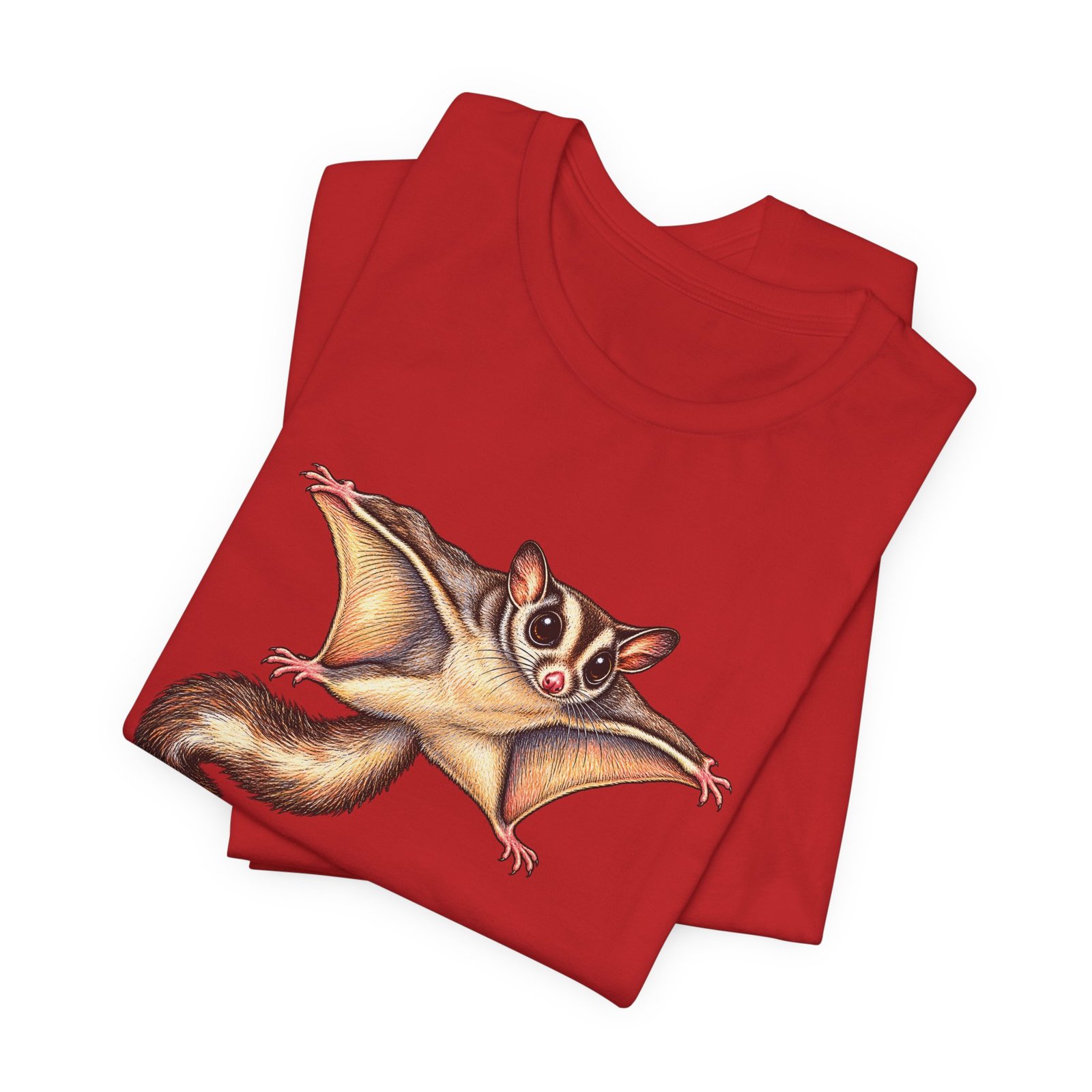 Sugar Glider Mid Glide Squirrel Wildlife Flying Illustration Graphic Tee - Image 47
