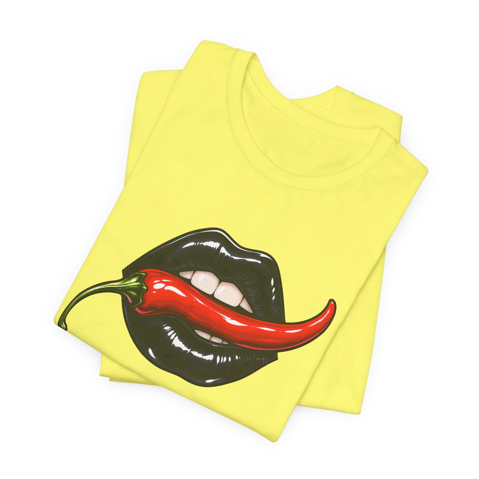Chili Lips Bite Spicy Food Humor Graphic Tee - Image 19