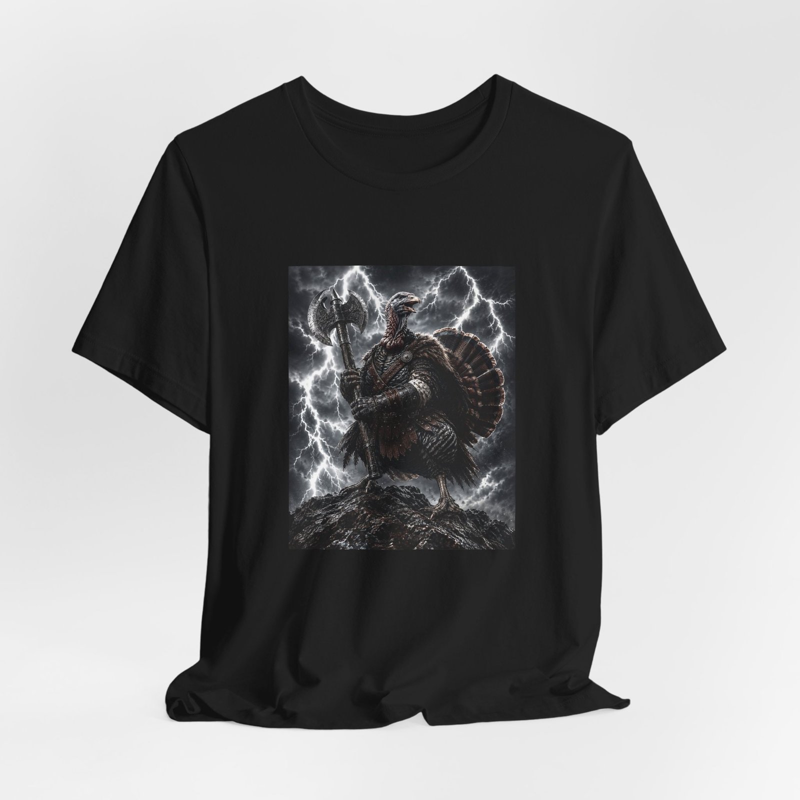 Turkey Warrior Axe Lightning Storm Graphic Tee - Image 16
