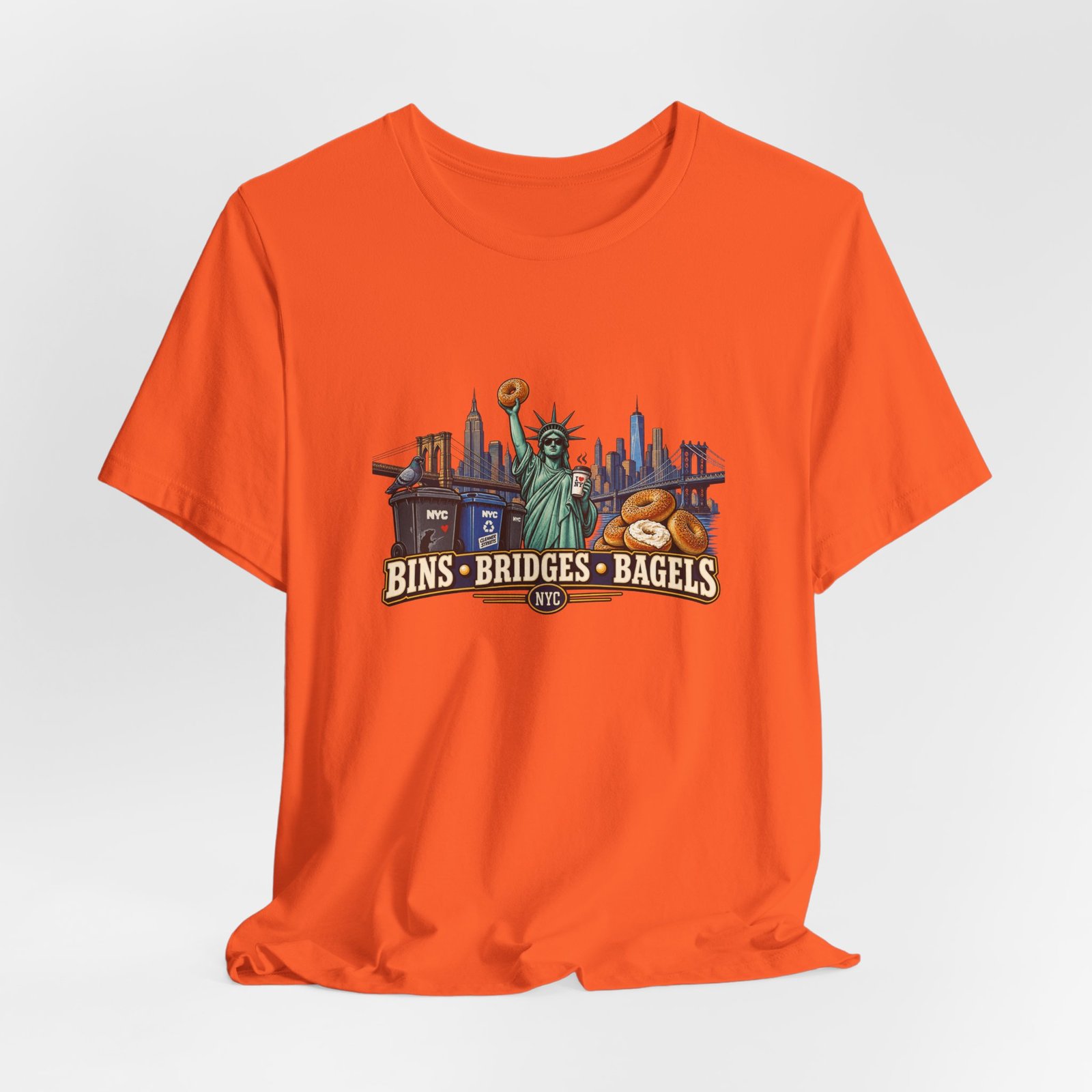 NYC Cleaner Streets Liberty Bagels Graphic Tee - Image 8