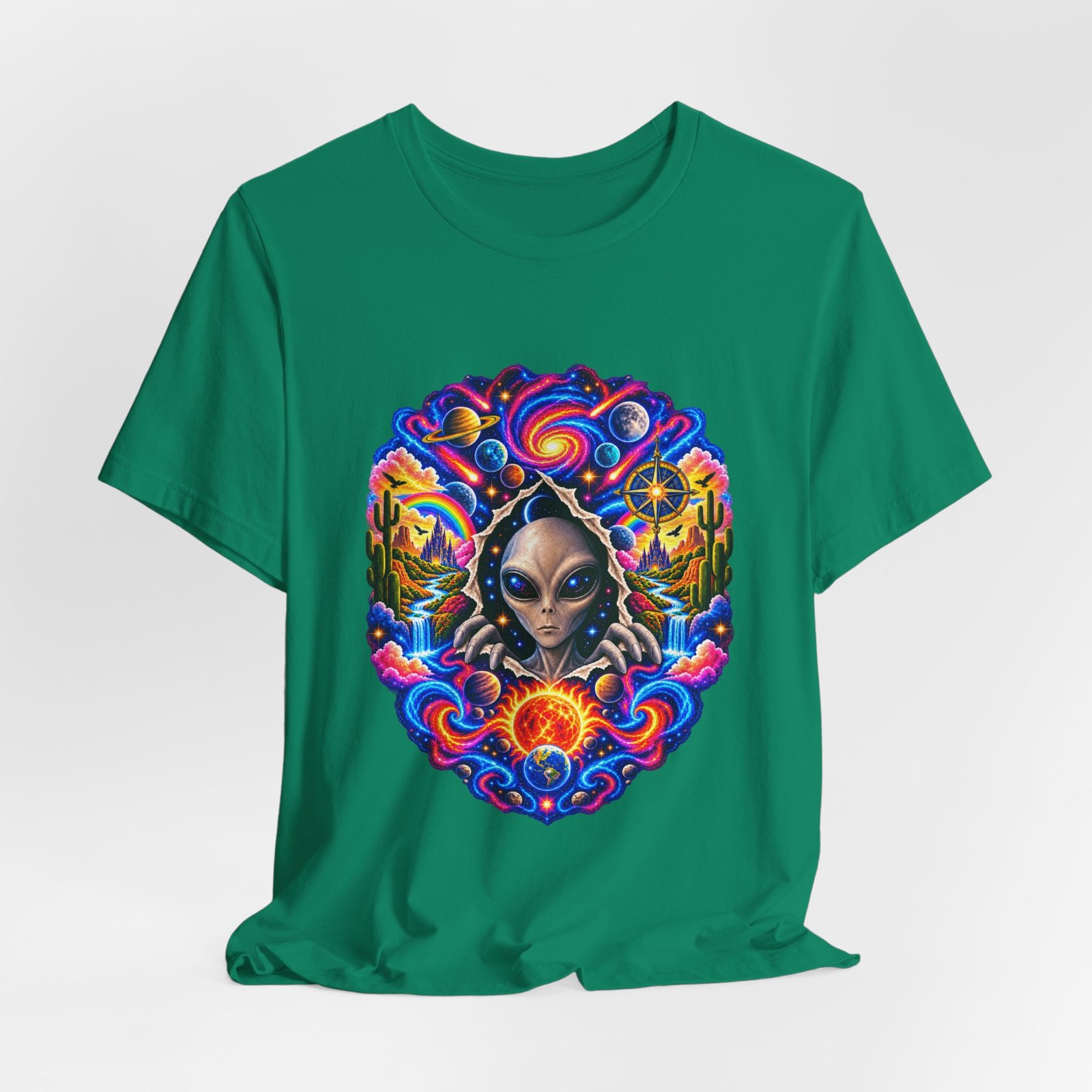 Psychedelic Alien Cosmic Portal Space Graphic Tee - Image 28
