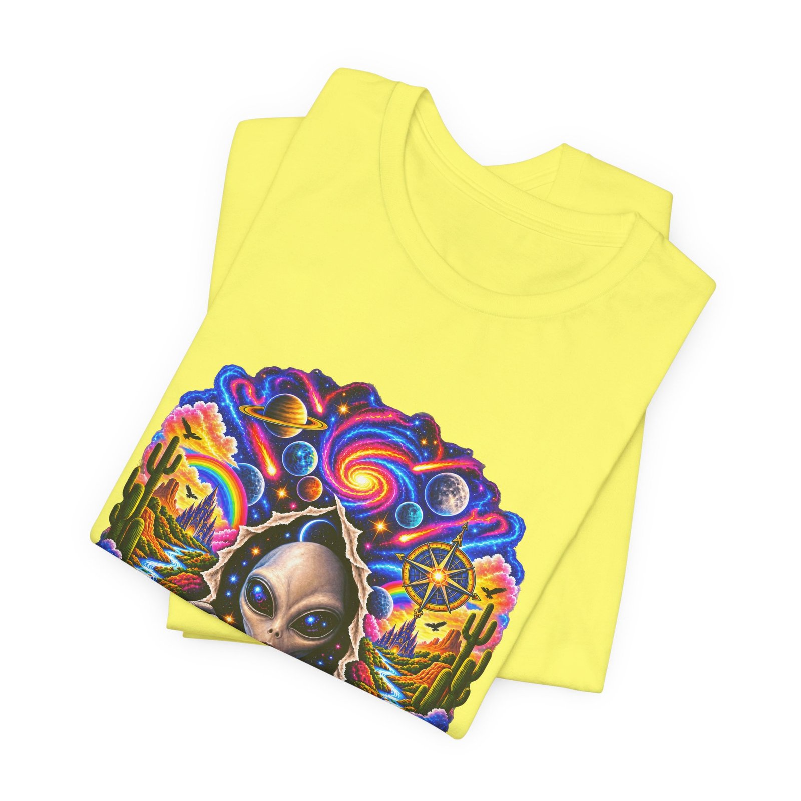Psychedelic Alien Cosmic Portal Space Graphic Tee - Image 19