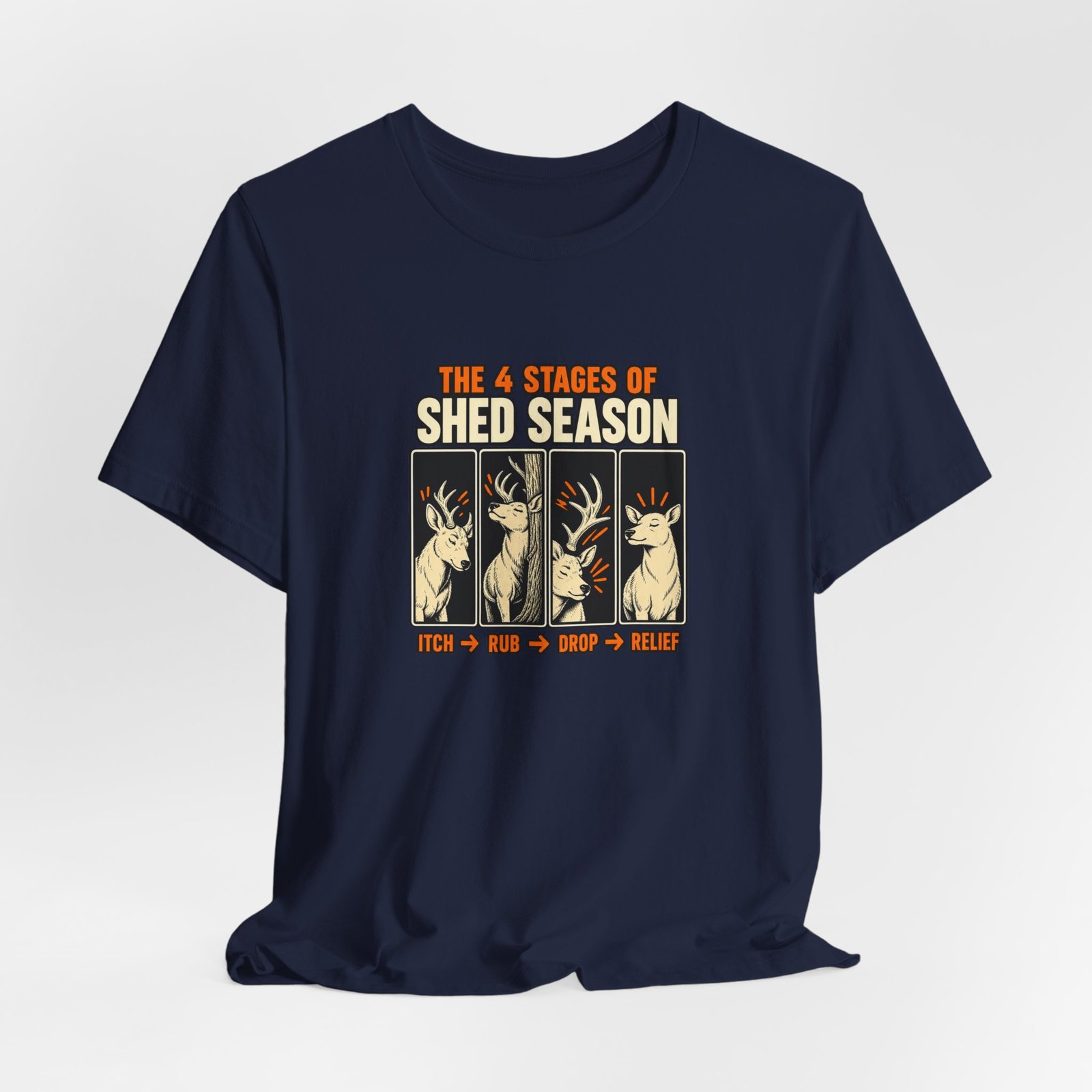 Funny Deer Shed Season Antler Shedding Graphic Tee - Image 36