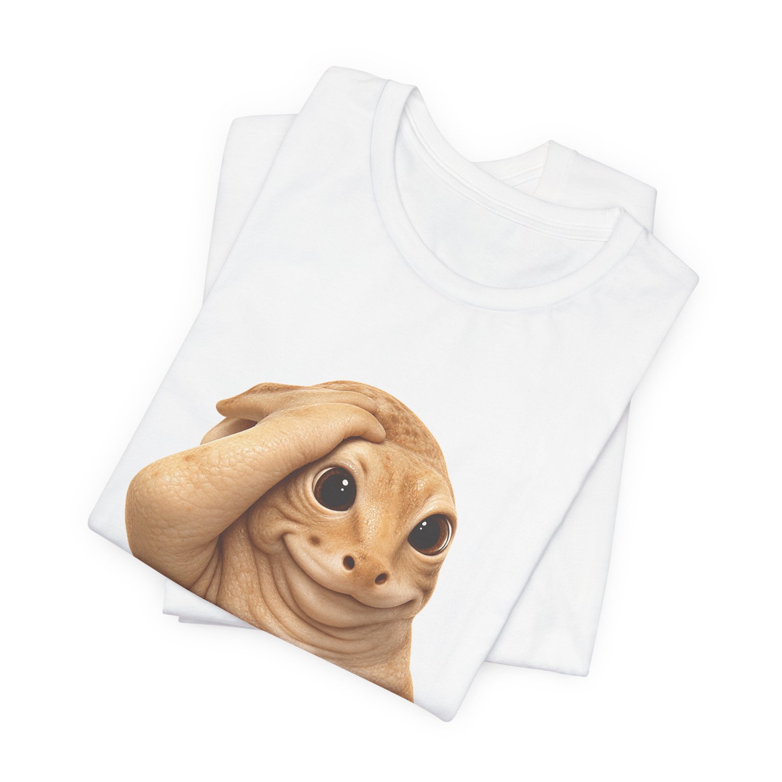 Funny Bashful Cat Reaction Meme Graphic Tee - Image 3