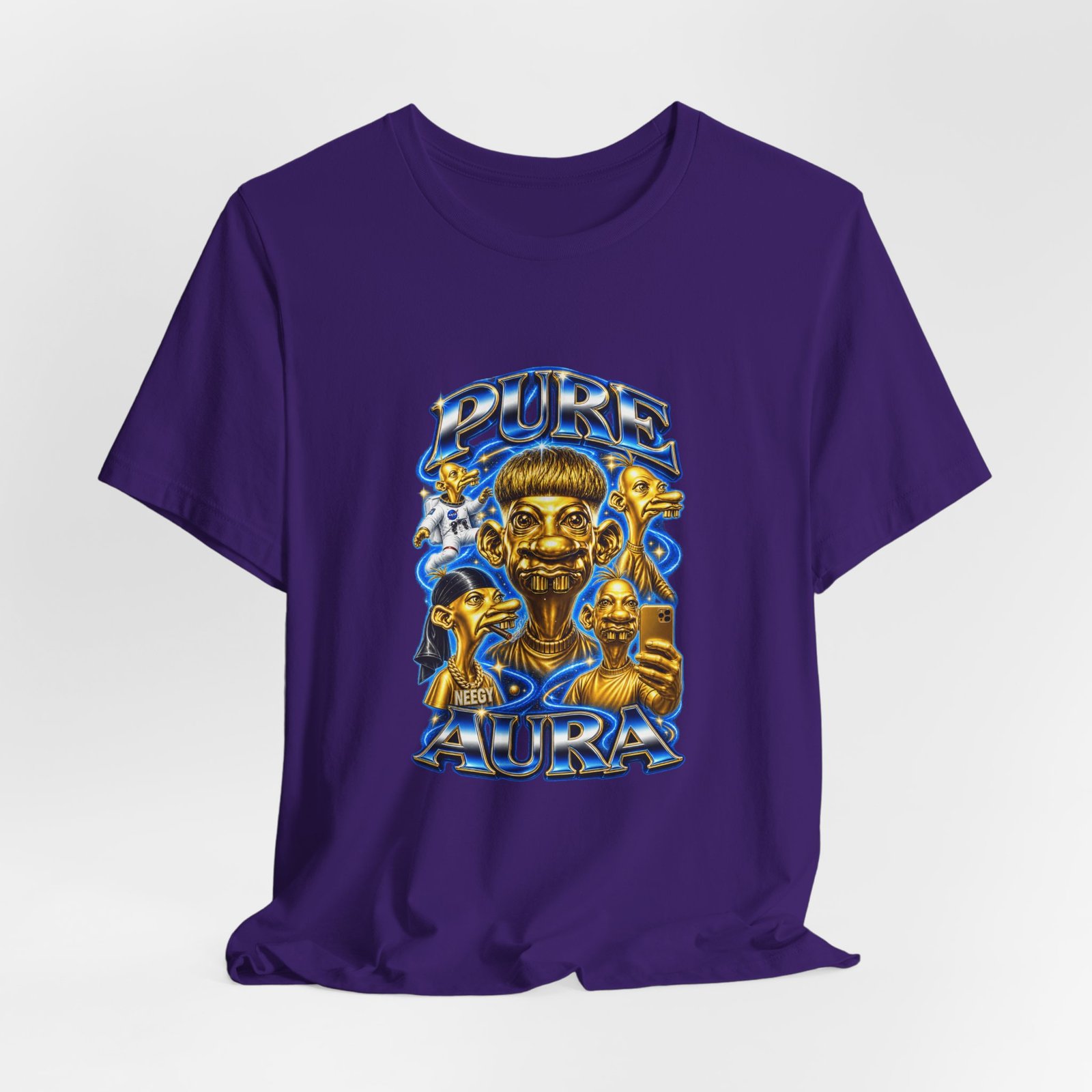 Pure Charisma Aura Neegy Cosmic Selfie Charisma Graphic Tee - Image 40