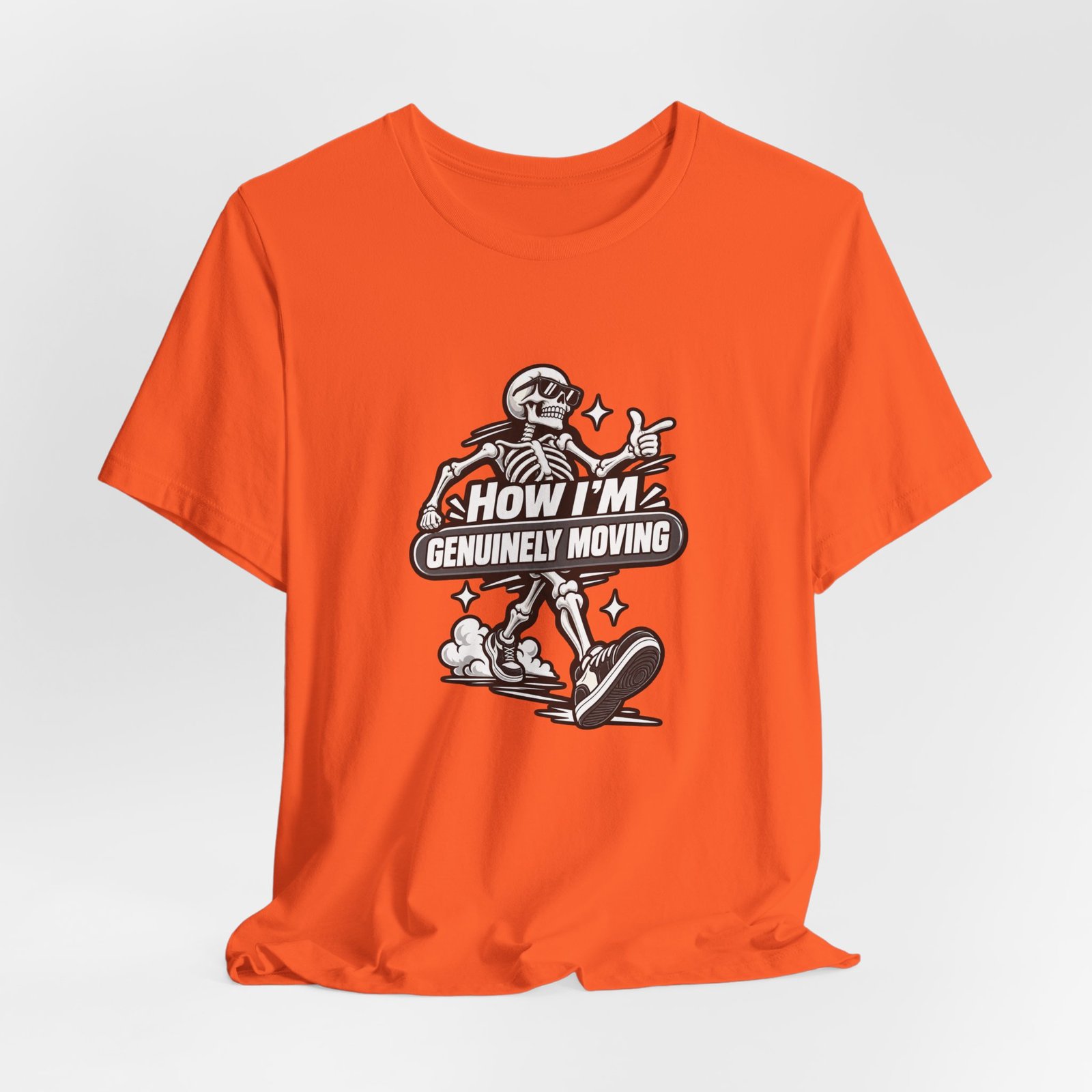 How Im Genuinely Moving Funny Skeleton Halloween Graphic Tee - Image 8