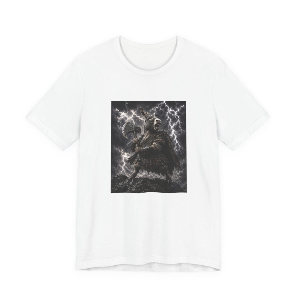 Donkey Warrior Battle Lightning Storm Graphic Tee
