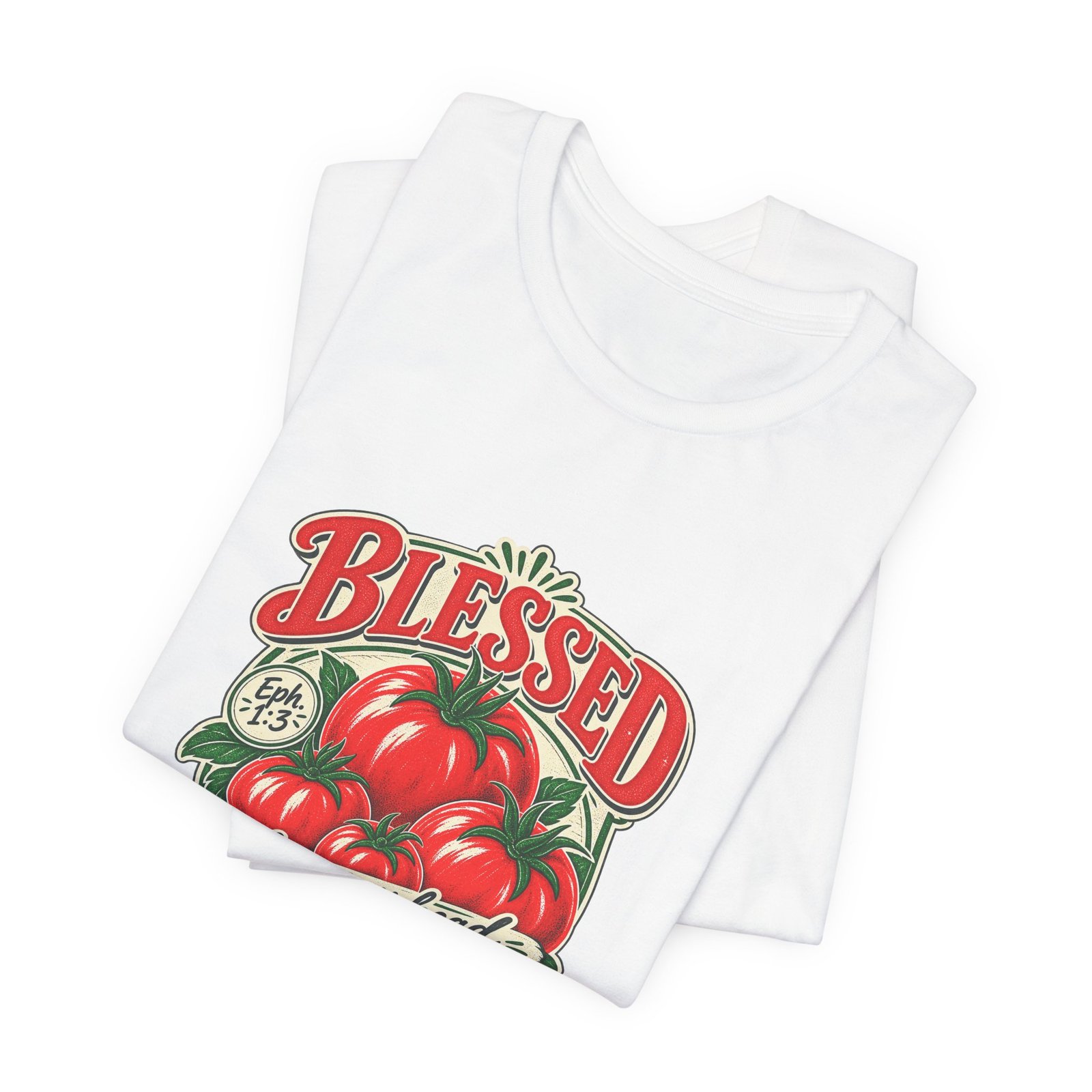 Blessed From My Head To-Ma-Toes Tomato Pun Graphic Tee - Image 3