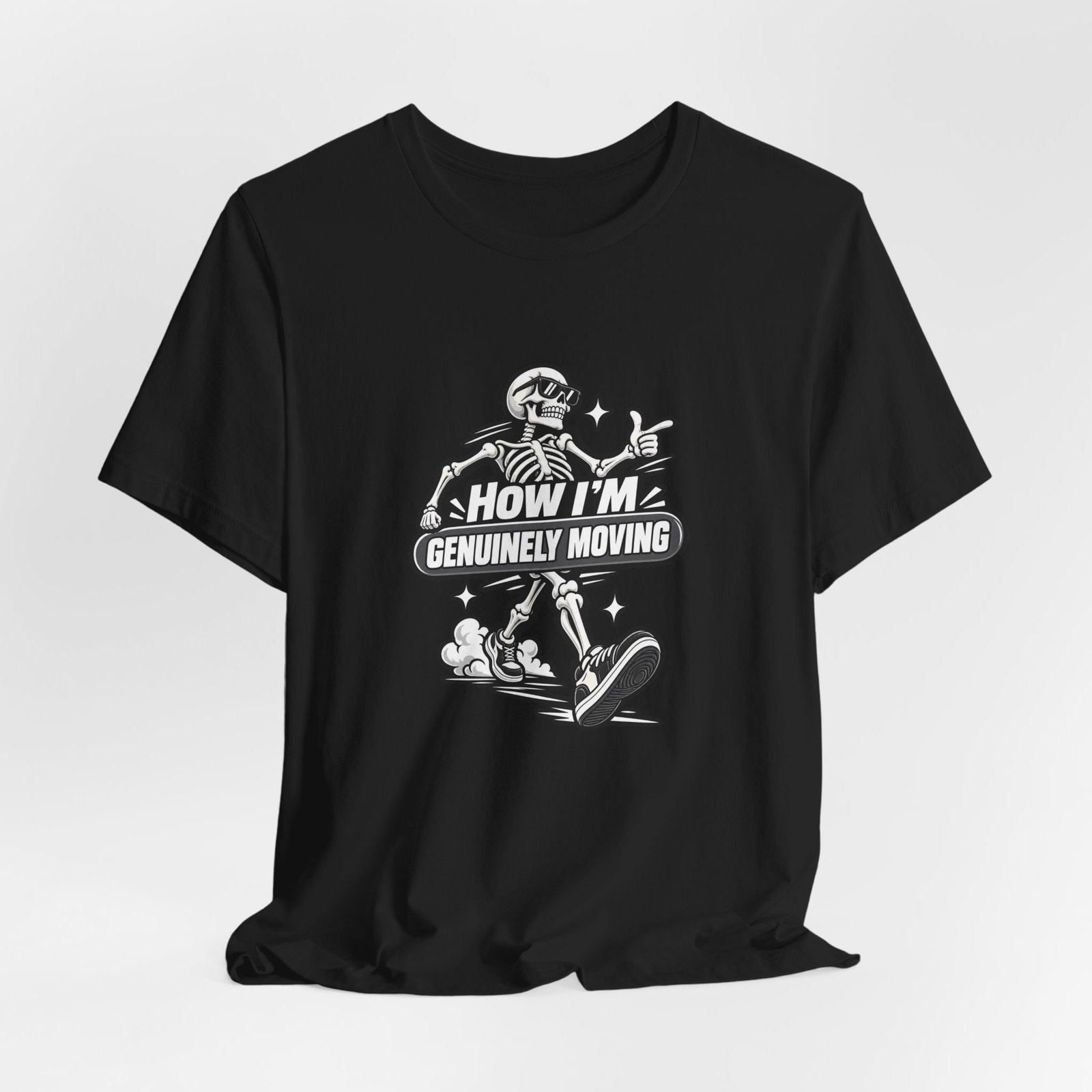 How Im Genuinely Moving Funny Skeleton Halloween Graphic Tee - Image 16
