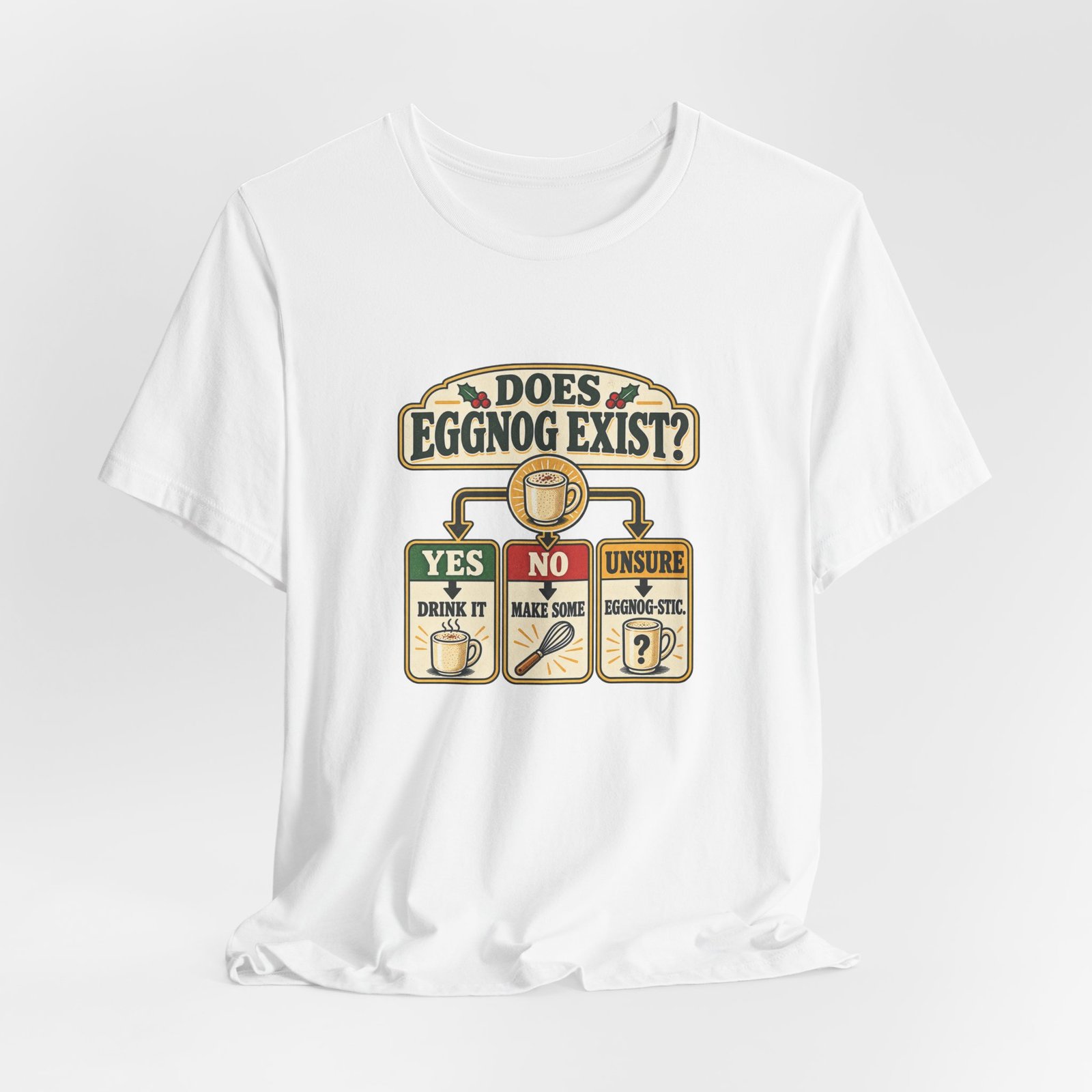 Does Eggnog Pun Exist Holiday Chart Graphic Tee - Image 4