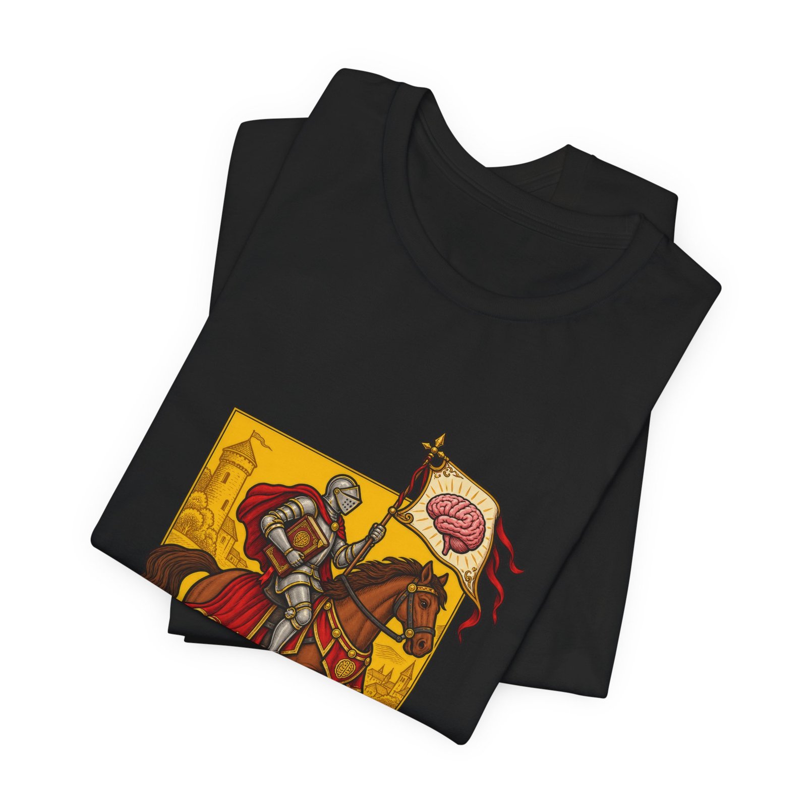 Sir Rebral Cerebral Knight Brain Banner Tee - Image 15