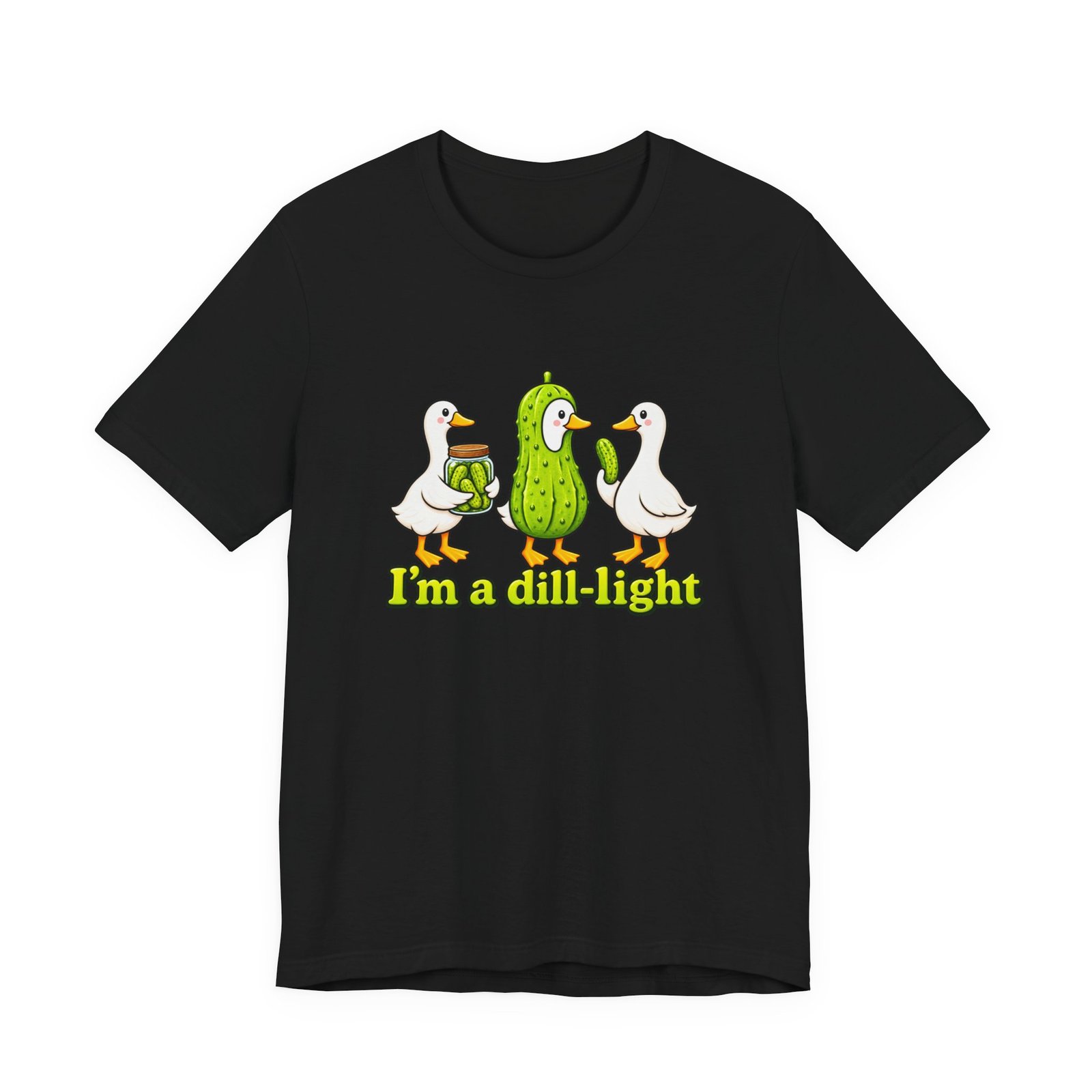 I'm A Dill-Light Funny Goose Pickle Pun Graphic Tee - Image 13