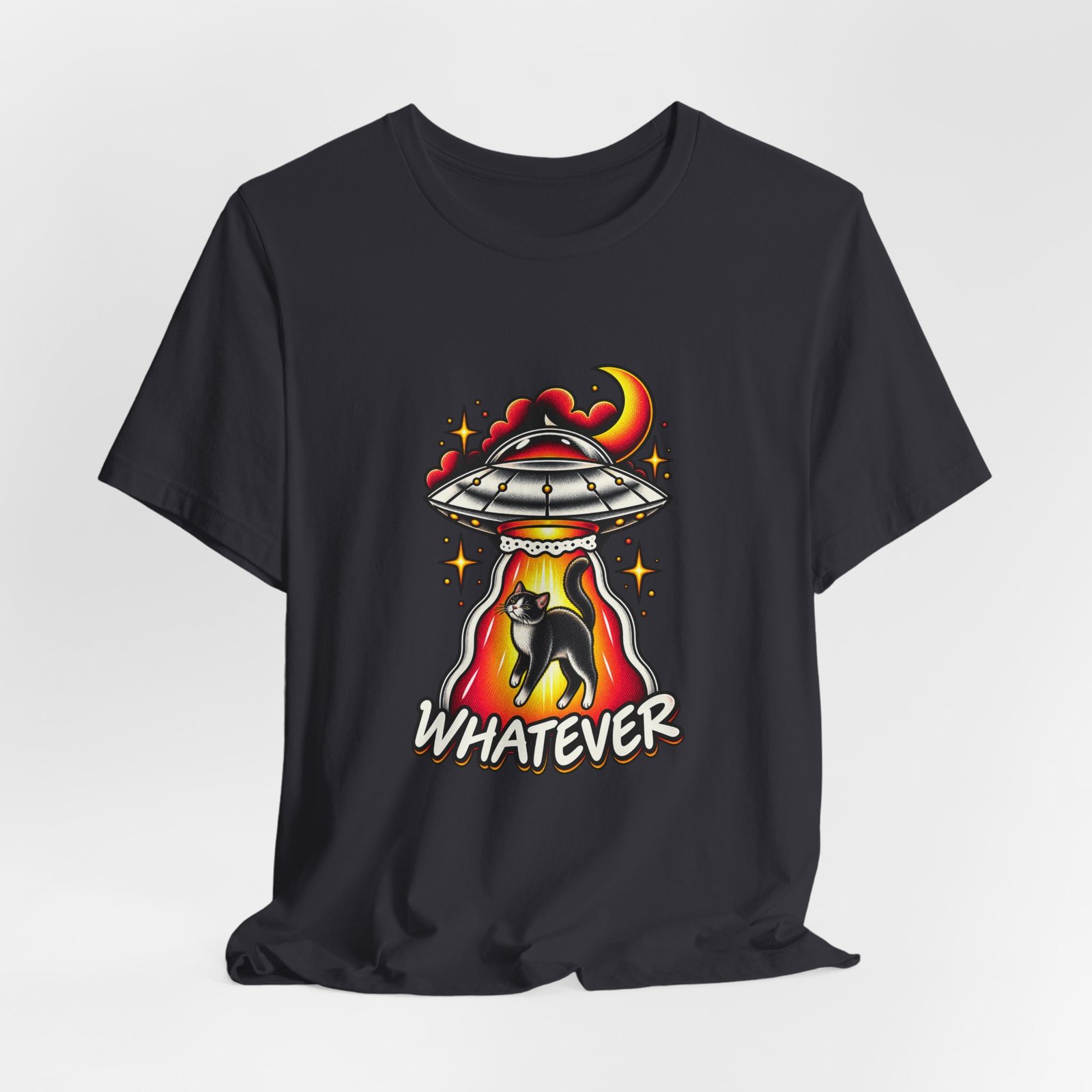 Whatever Spaceship Cat Graphic Tee - Image 24