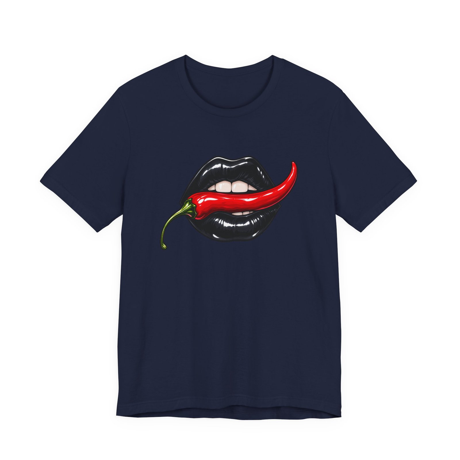 Chili Lips Bite Spicy Food Humor Graphic Tee - Image 33