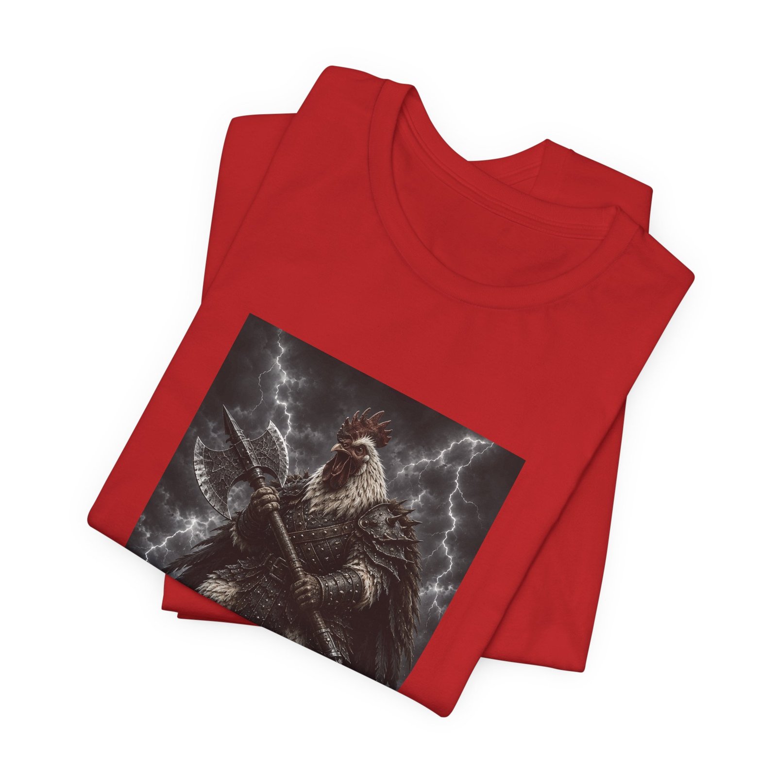 Fantasy Rooster War Lightning Axe Graphic Tee - Image 47