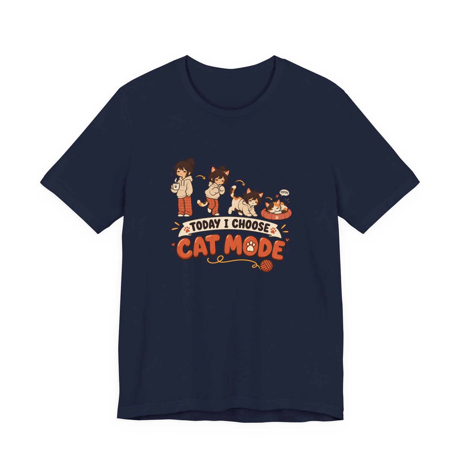 Cat Mode Transformation Cartoon Graphic Tee - Image 33