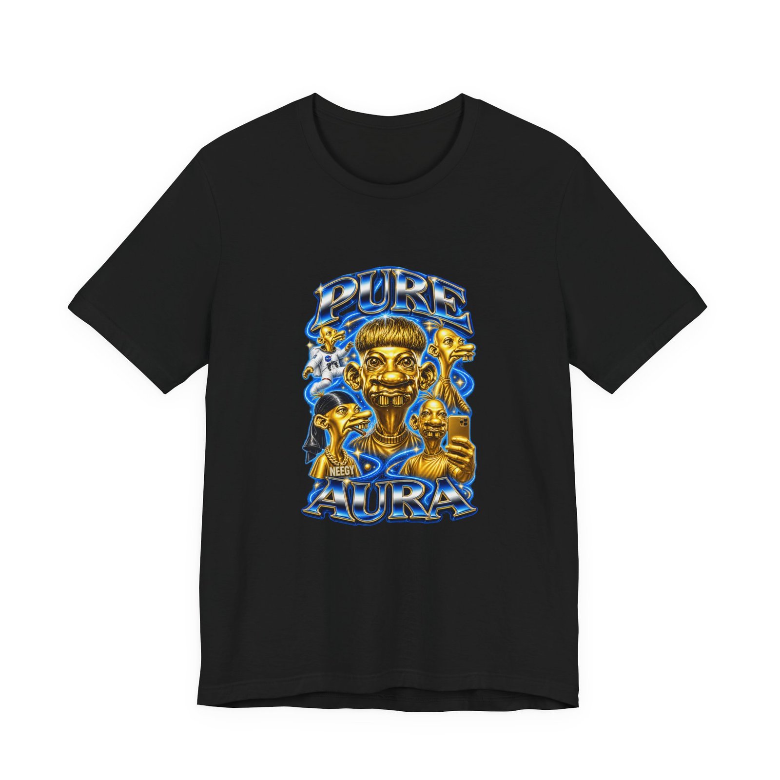 Pure Charisma Aura Neegy Cosmic Selfie Charisma Graphic Tee - Image 13