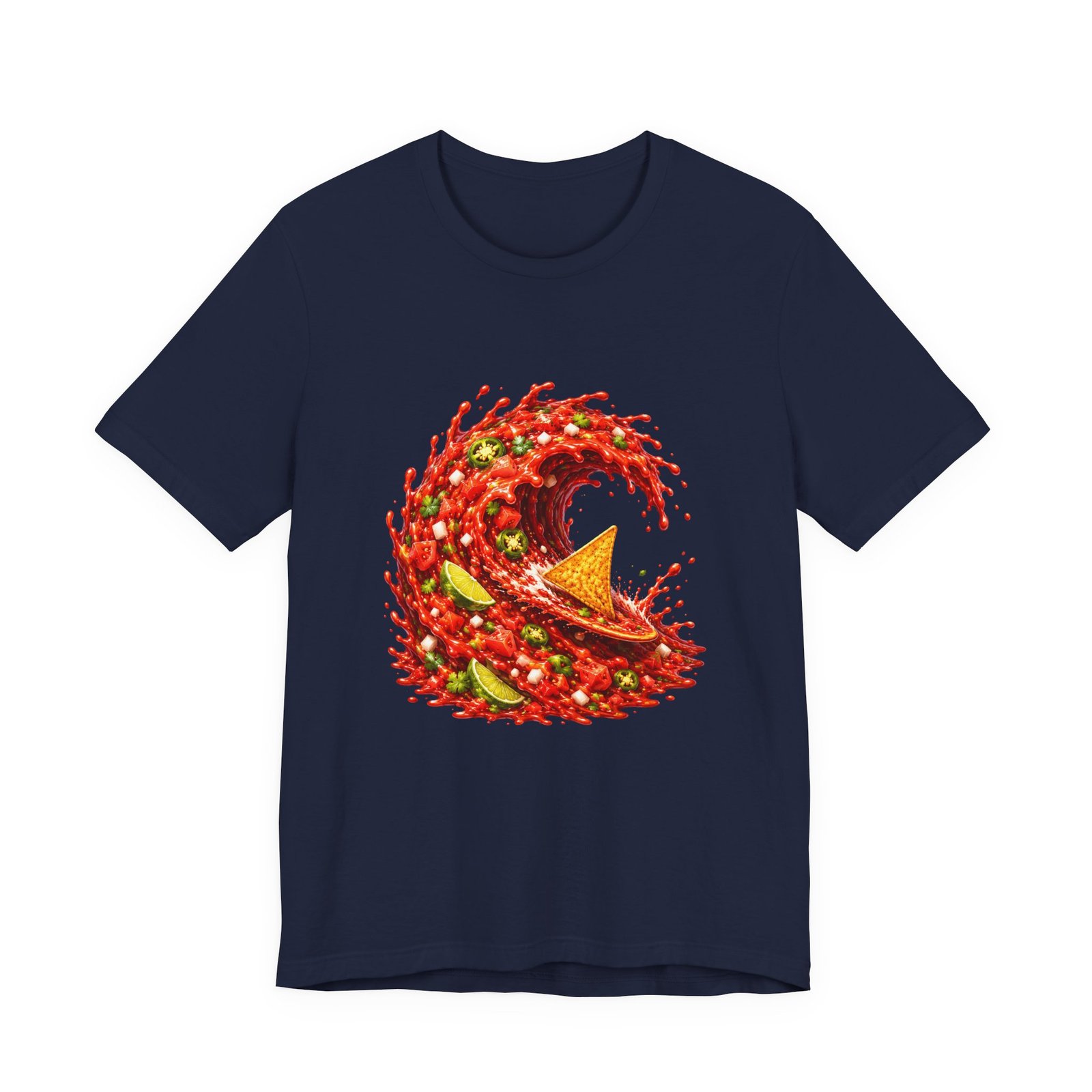 Tortilla Chip Surfing Spicy Salsa Wave Graphic Tee - Image 33