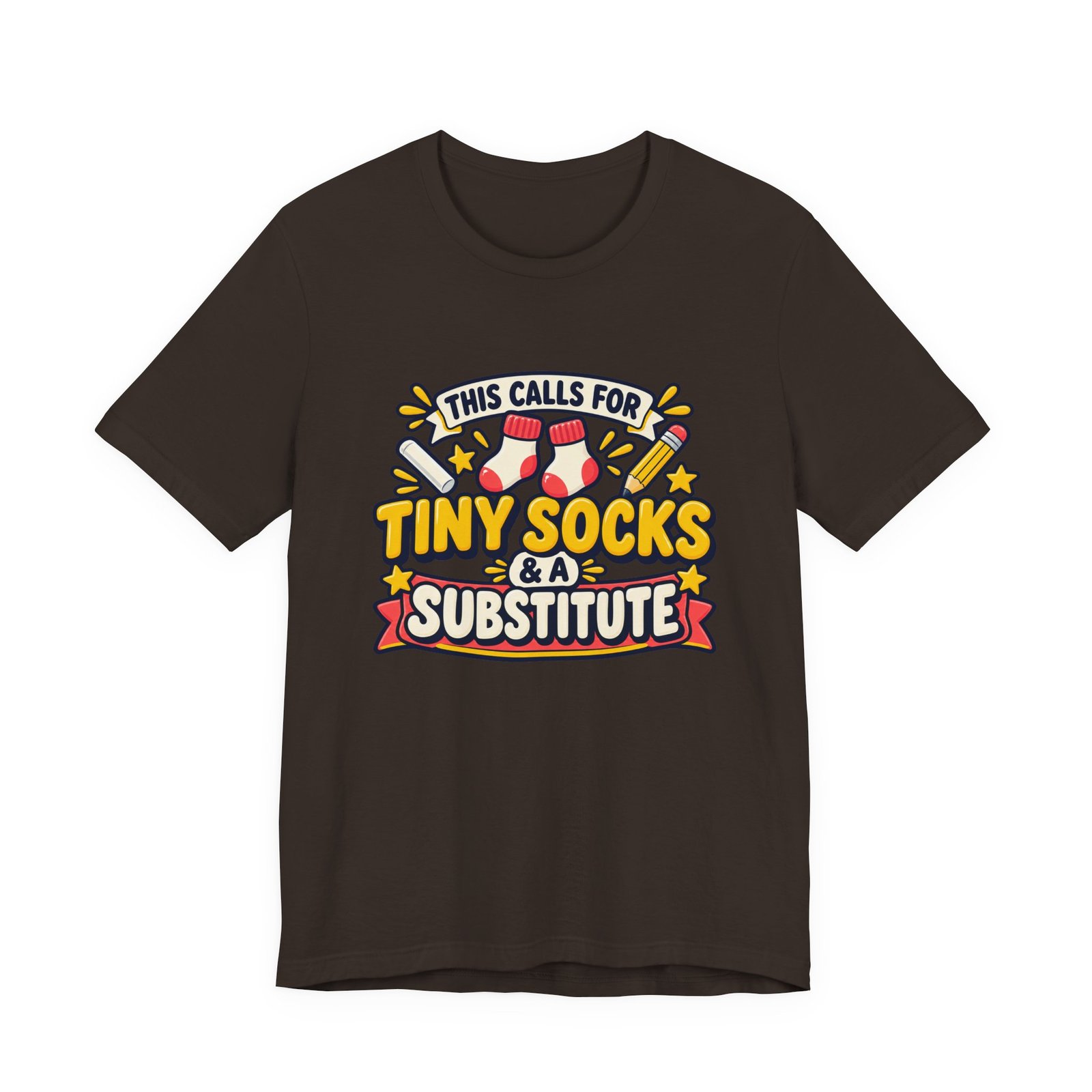 Teacher Baby Announcement Tiny Socks And Substitute Classroom Tee - Image 9