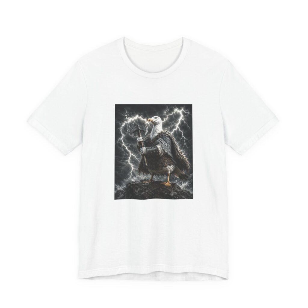 Stormy Viking Eagle Warrior With Battle Axe Graphic Tee