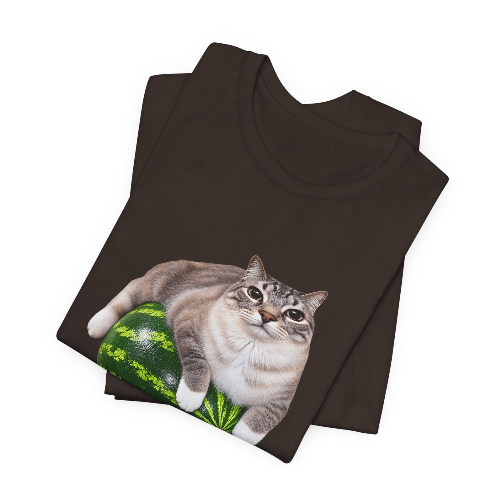 Cat On Watermelon Meme Graphic Tee - Image 3