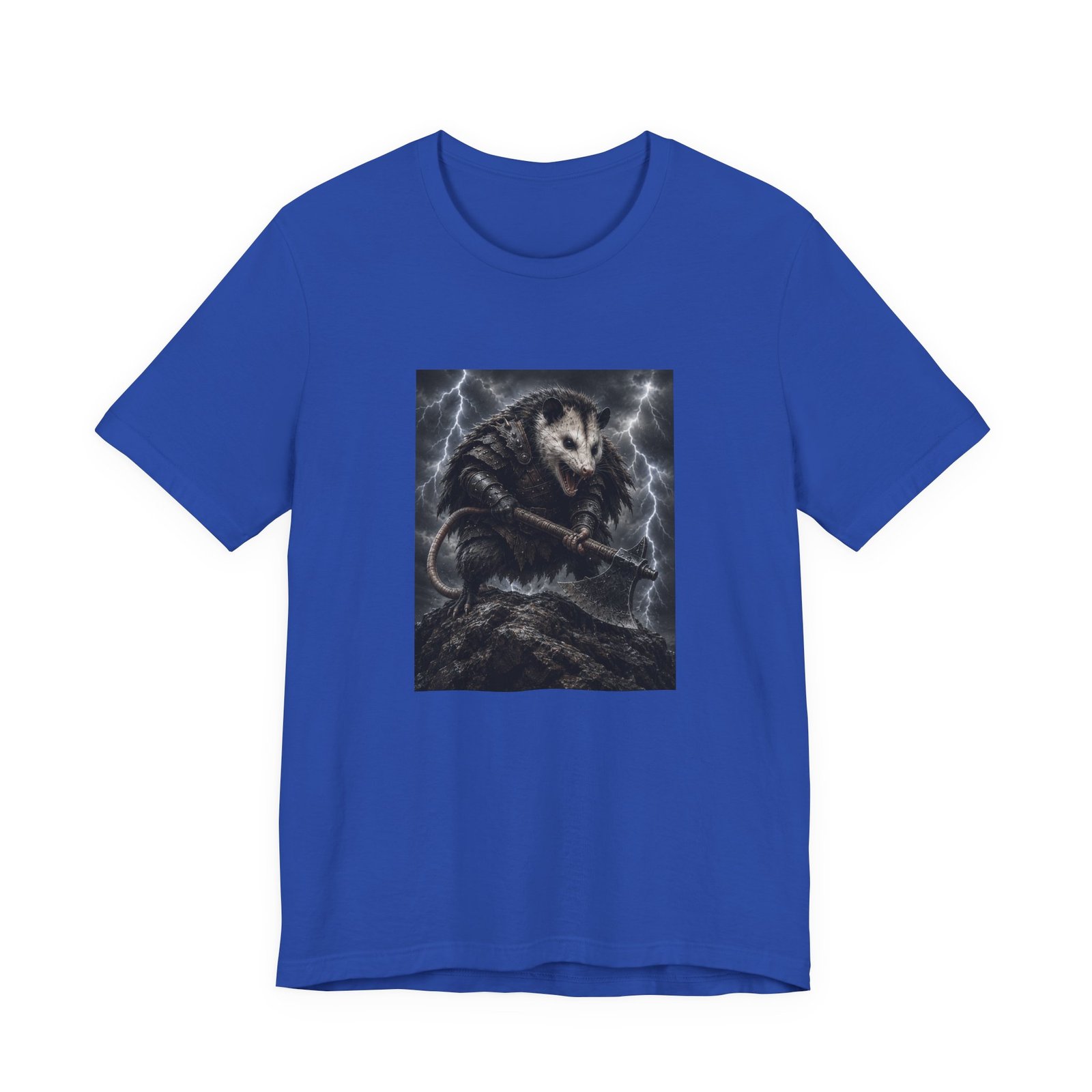 Opossum Warrior With Axe Lightning Storm Graphic Tee - Image 29