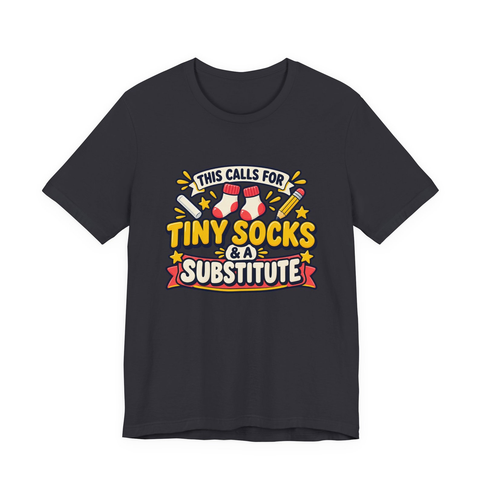Teacher Baby Announcement Tiny Socks And Substitute Classroom Tee - Image 21