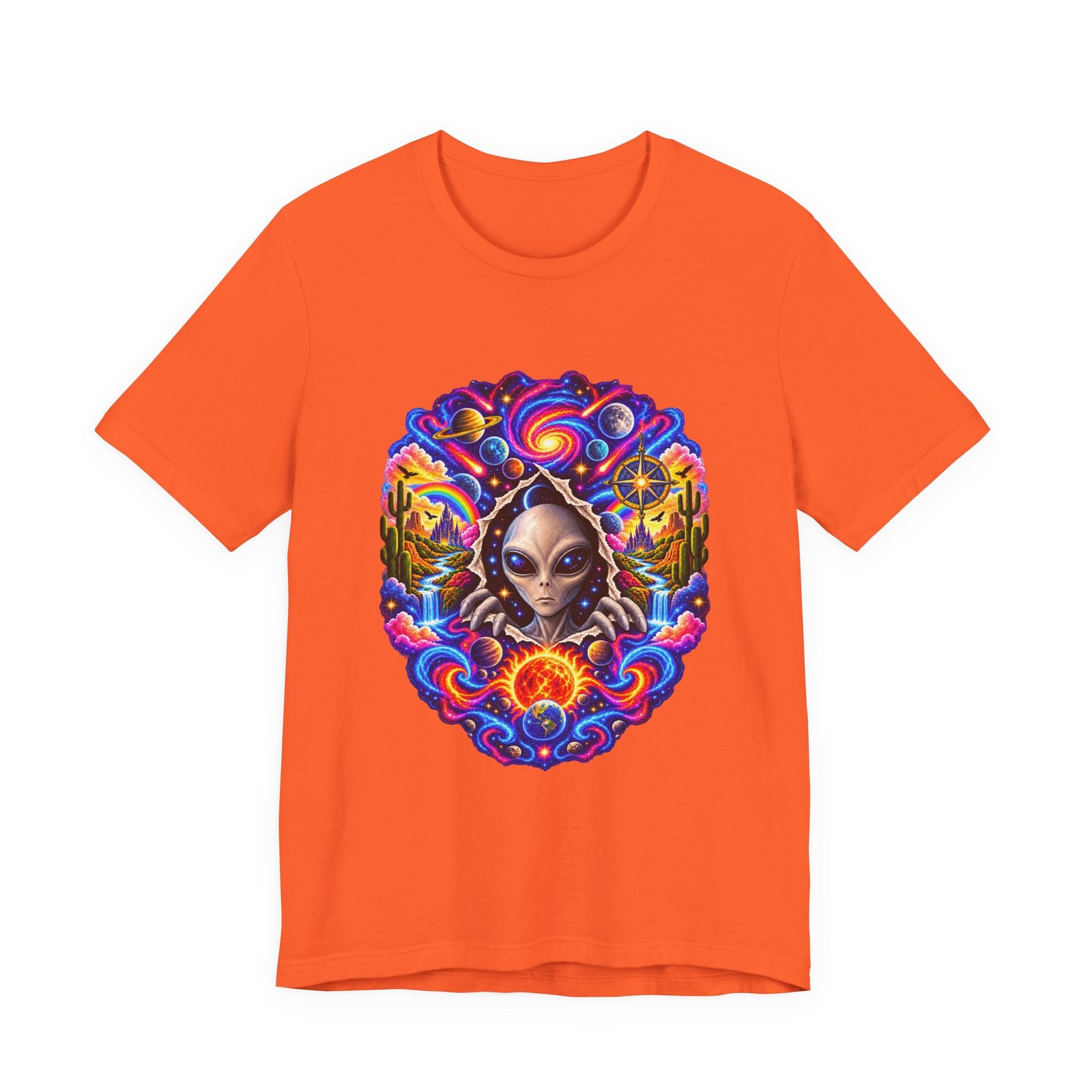 Psychedelic Alien Cosmic Portal Space Graphic Tee - Image 5