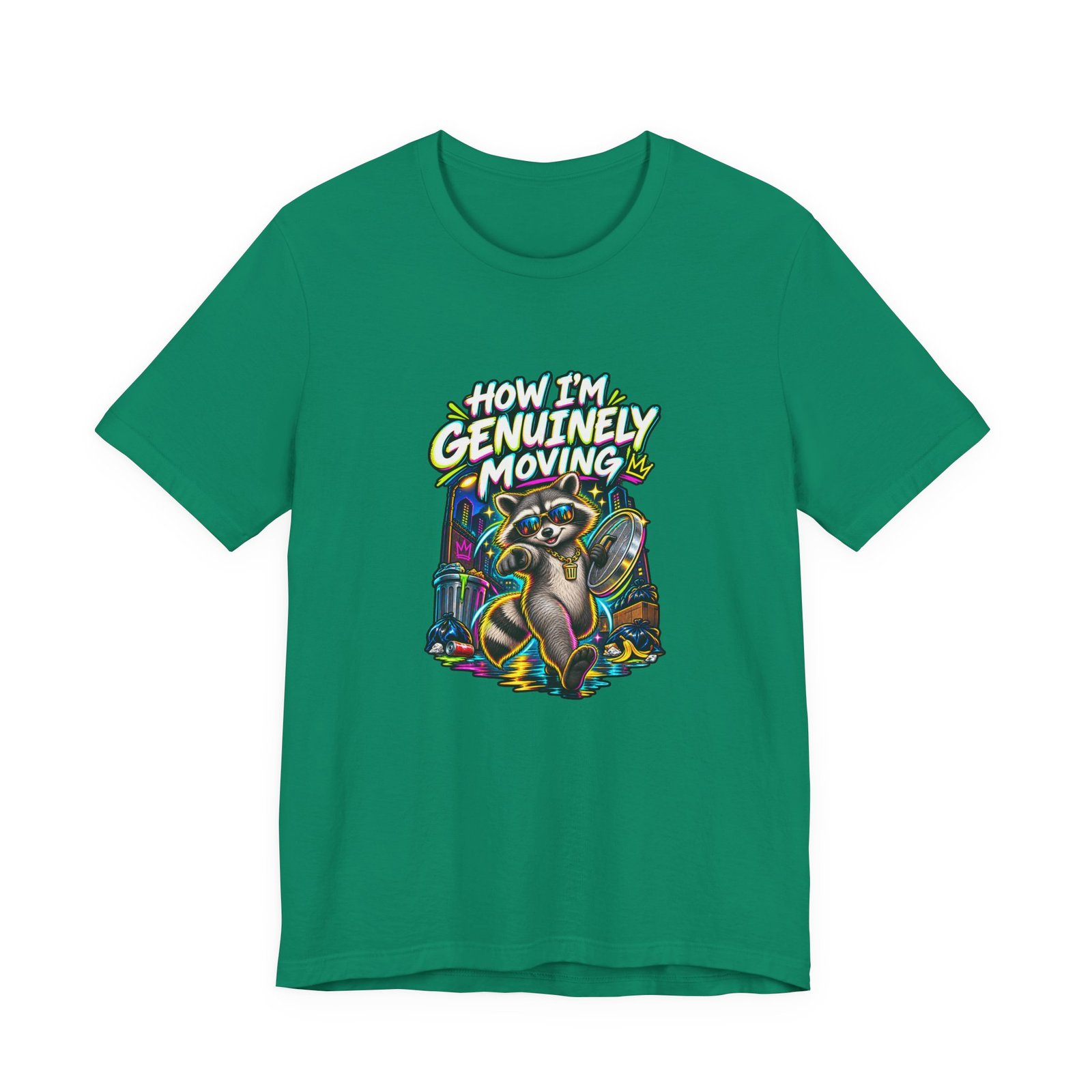 How Im Genuinely Moving Confident Raccoon Graphic Tee - Image 13