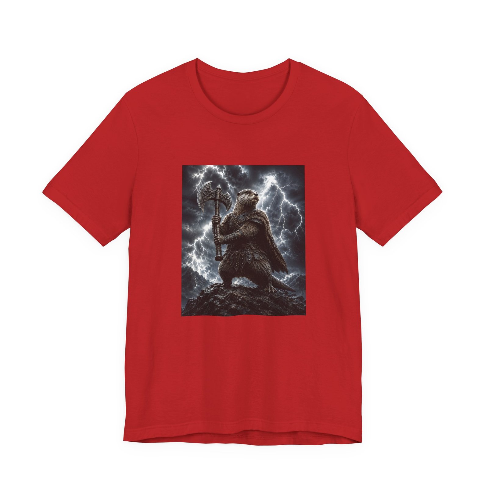 Storm Otter Warrior With Axe Graphic Tee - Image 45