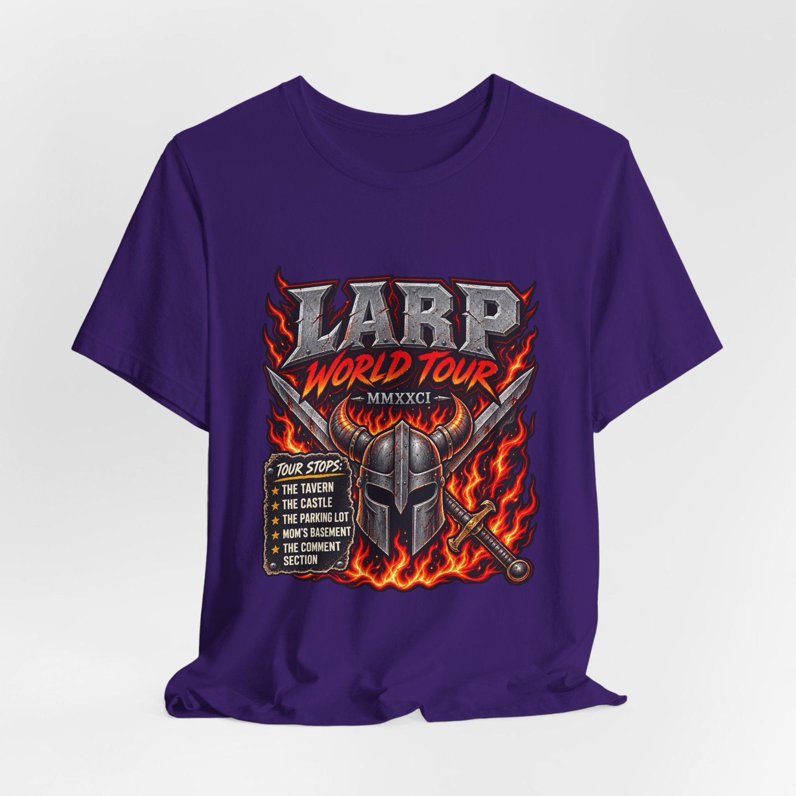 LARP Tour Fantasy Role Playing Humor Graphic Tee - Image 28