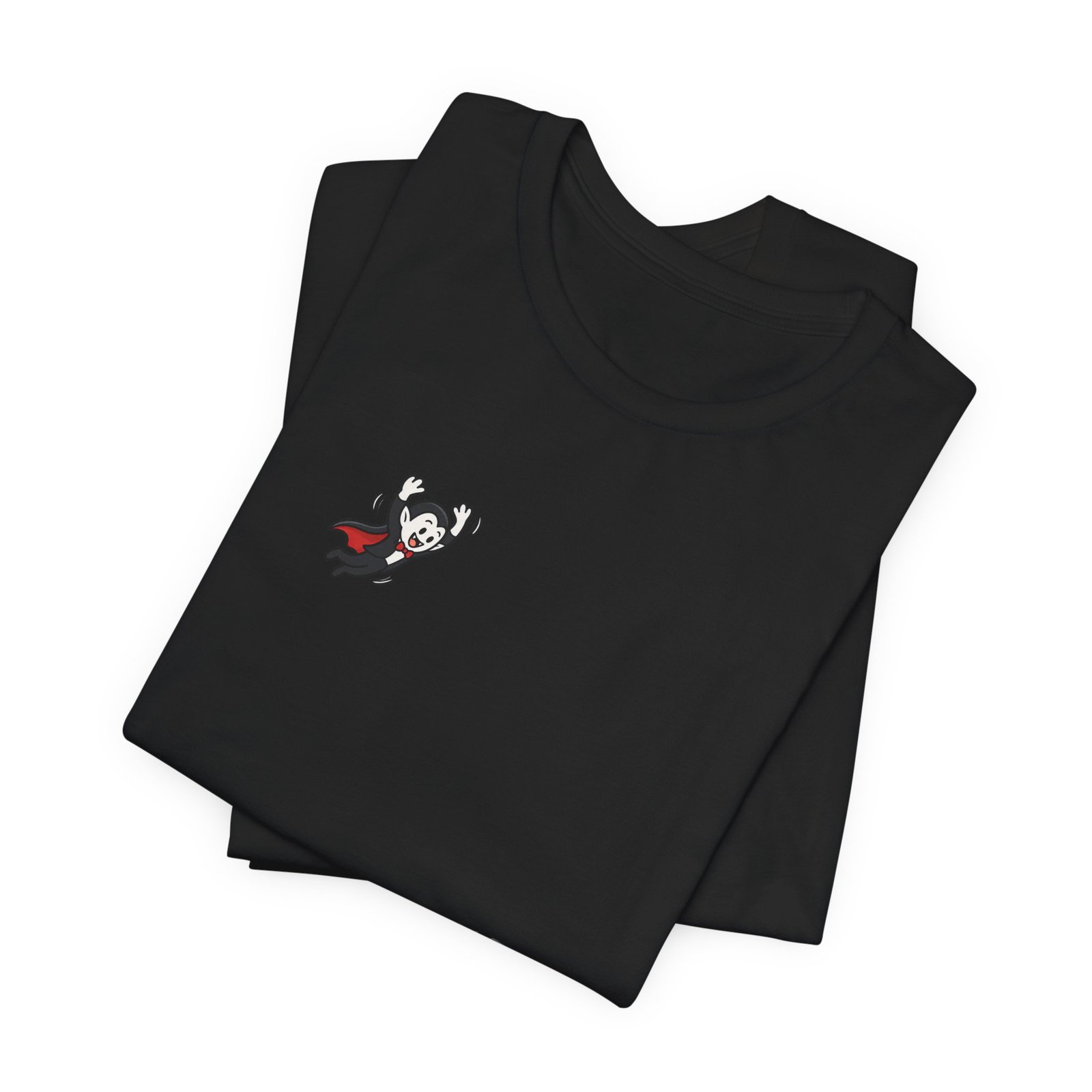 Cute Cartoon Vampire Jumping Into Coffin Halloween Graphic Tee - Image 7