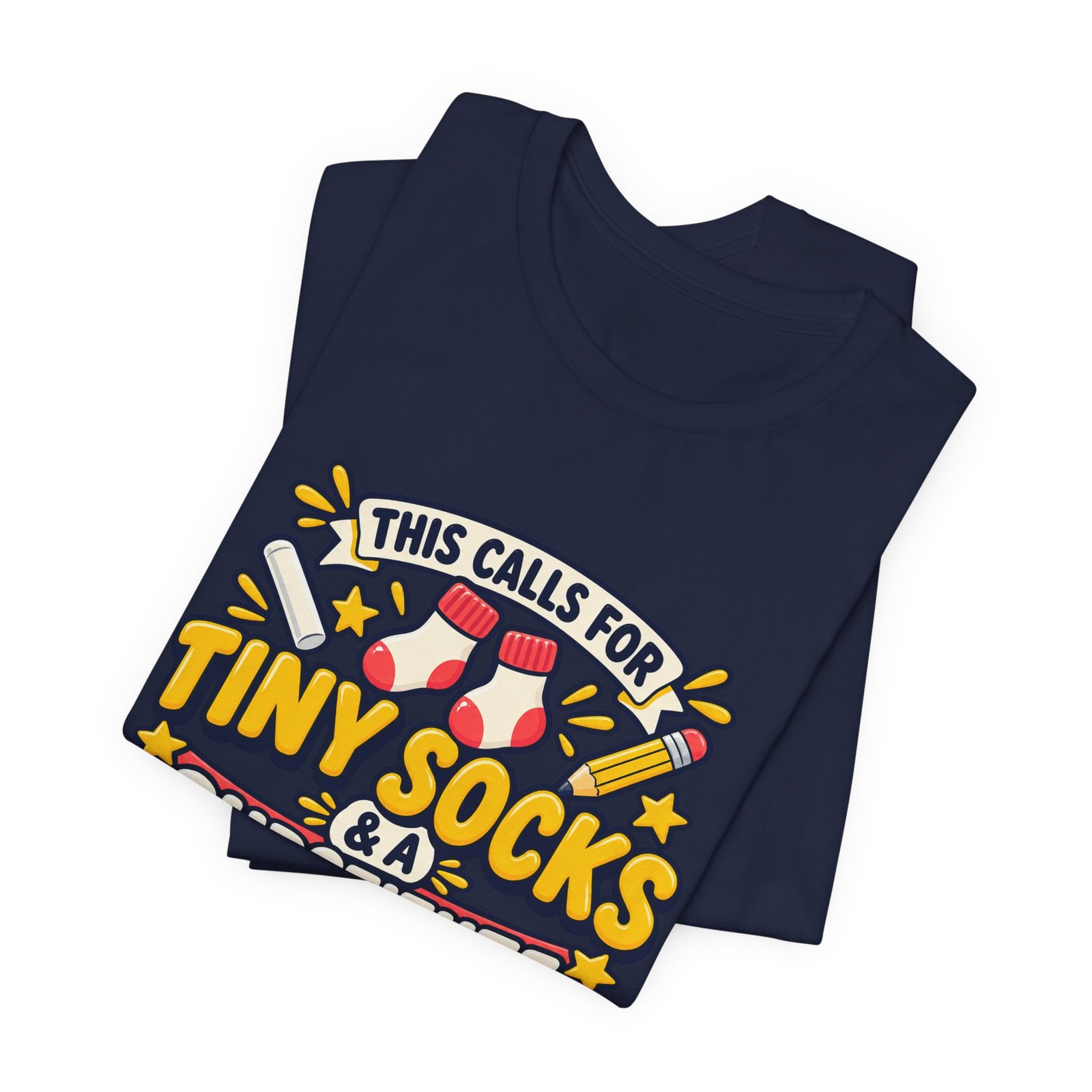 Teacher Baby Announcement Tiny Socks And Substitute Classroom Tee - Image 35