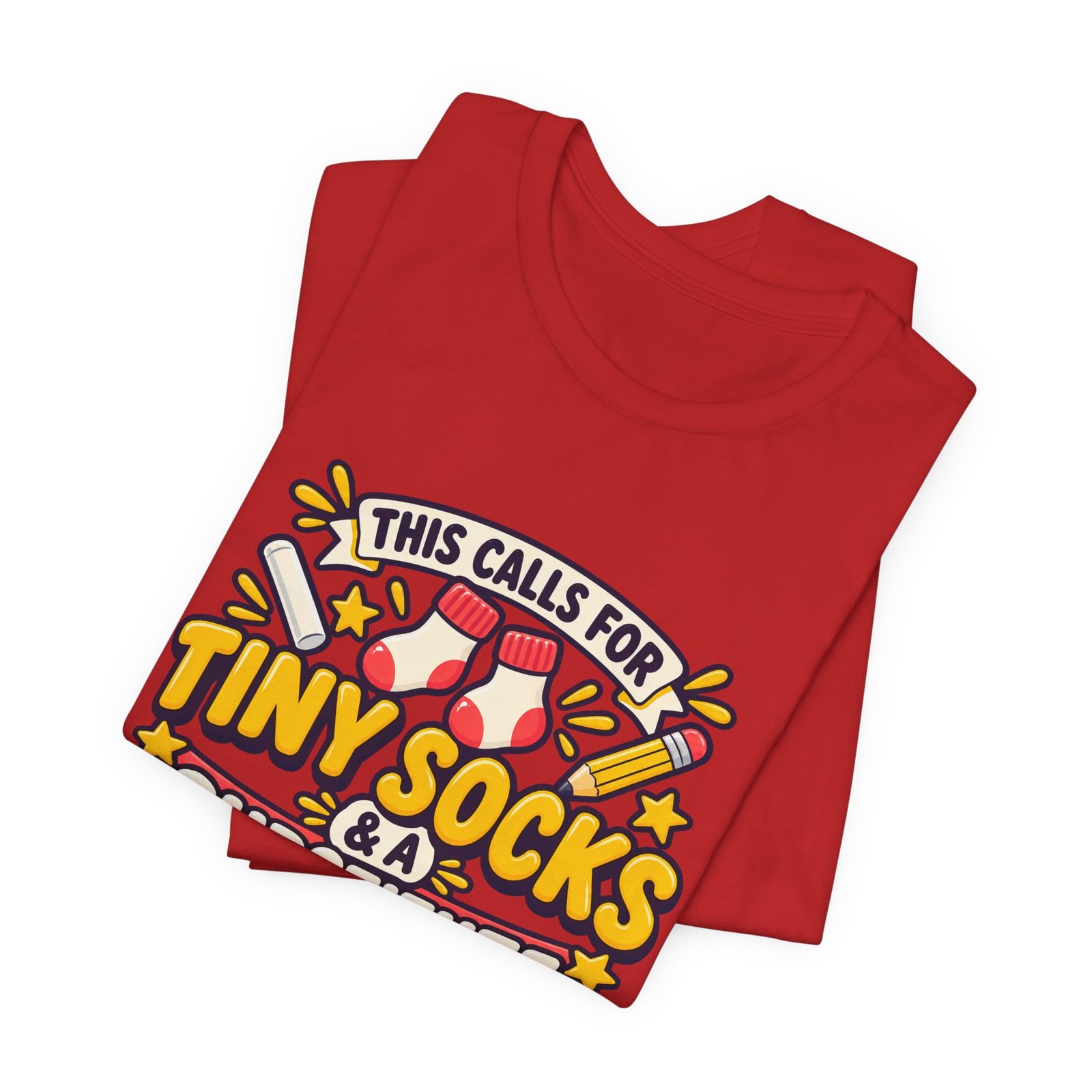 Teacher Baby Announcement Tiny Socks And Substitute Classroom Tee - Image 47