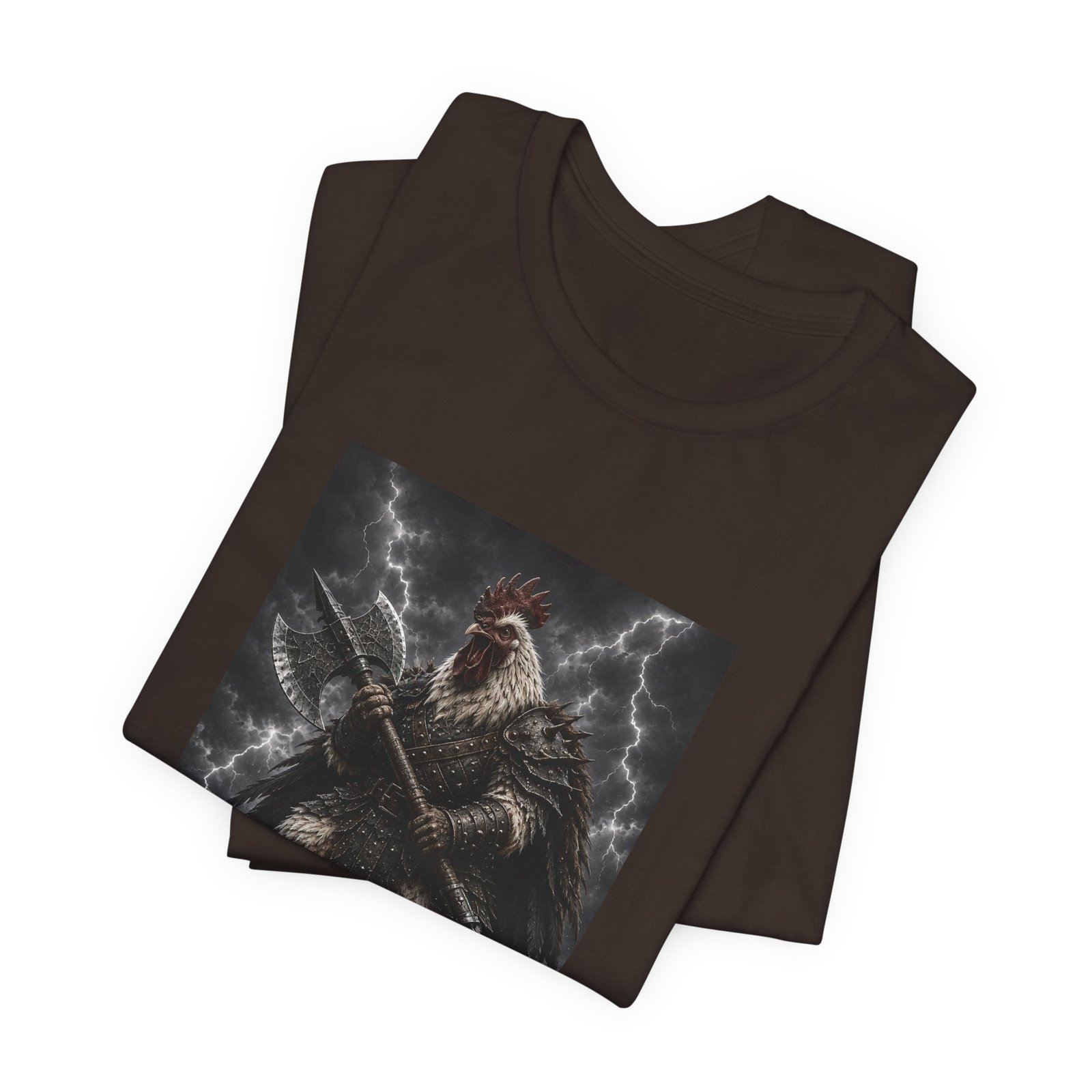Fantasy Rooster War Lightning Axe Graphic Tee - Image 11