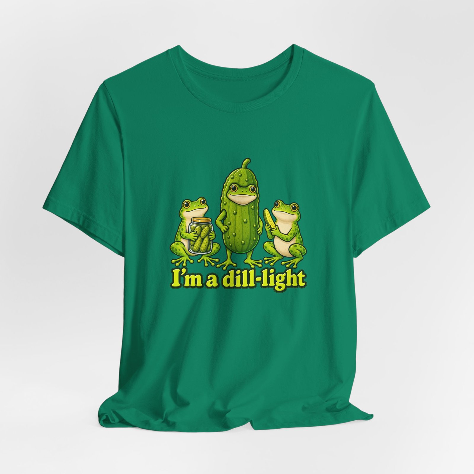 Im A Dill Light Funny Frog Pickle Pun Graphic Tee - Image 28