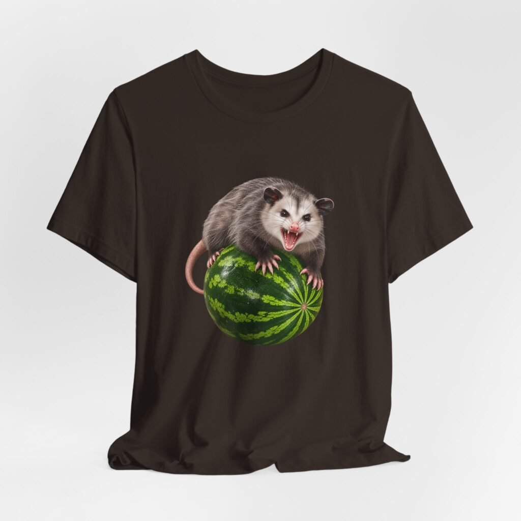Hissing Opossum on Watermelon