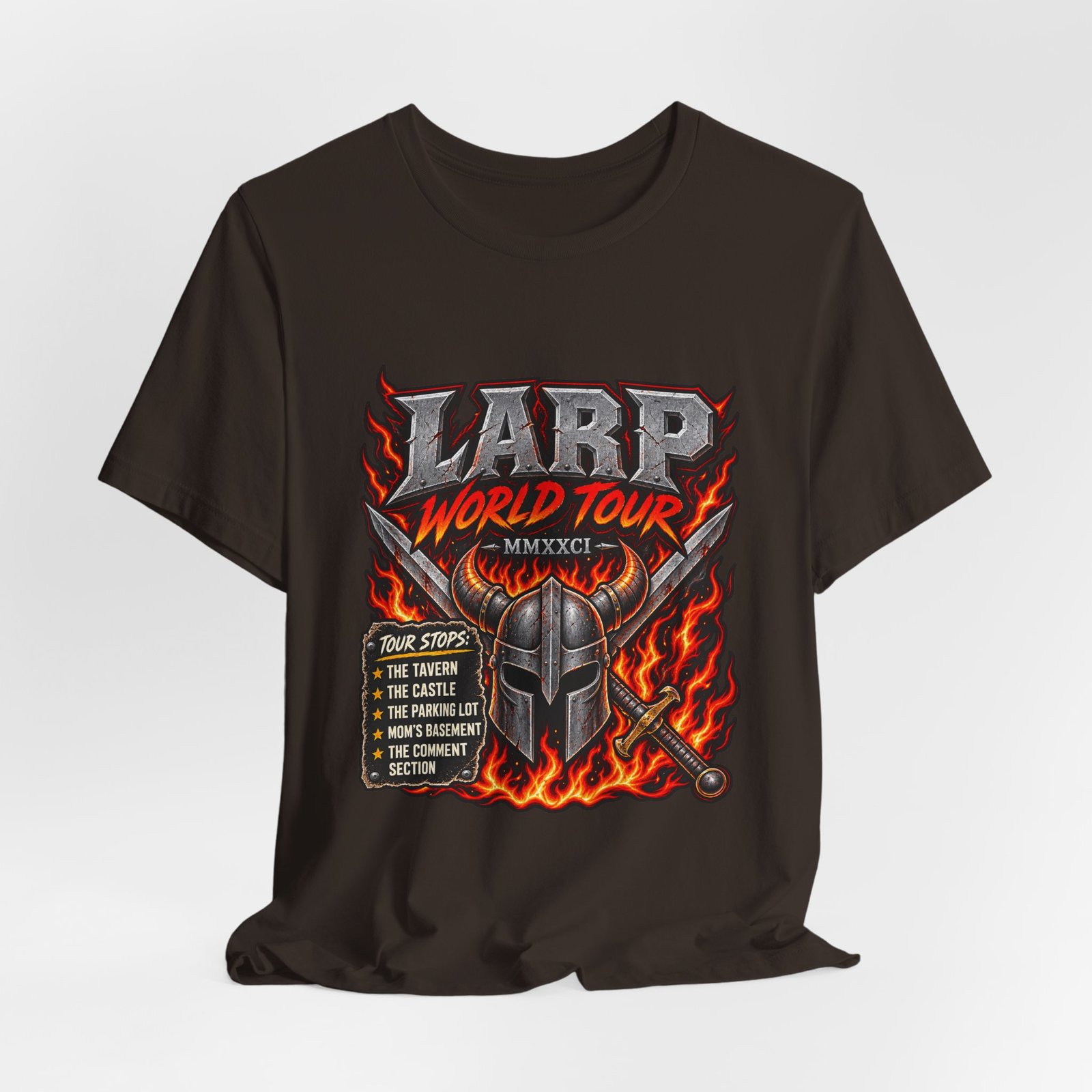 LARP Tour Fantasy Role Playing Humor Graphic Tee - Image 4