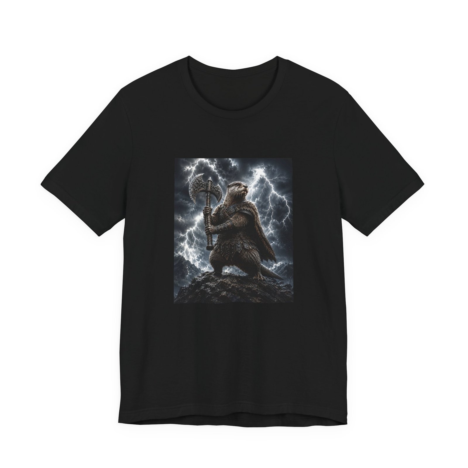 Storm Otter Warrior With Axe Graphic Tee - Image 13