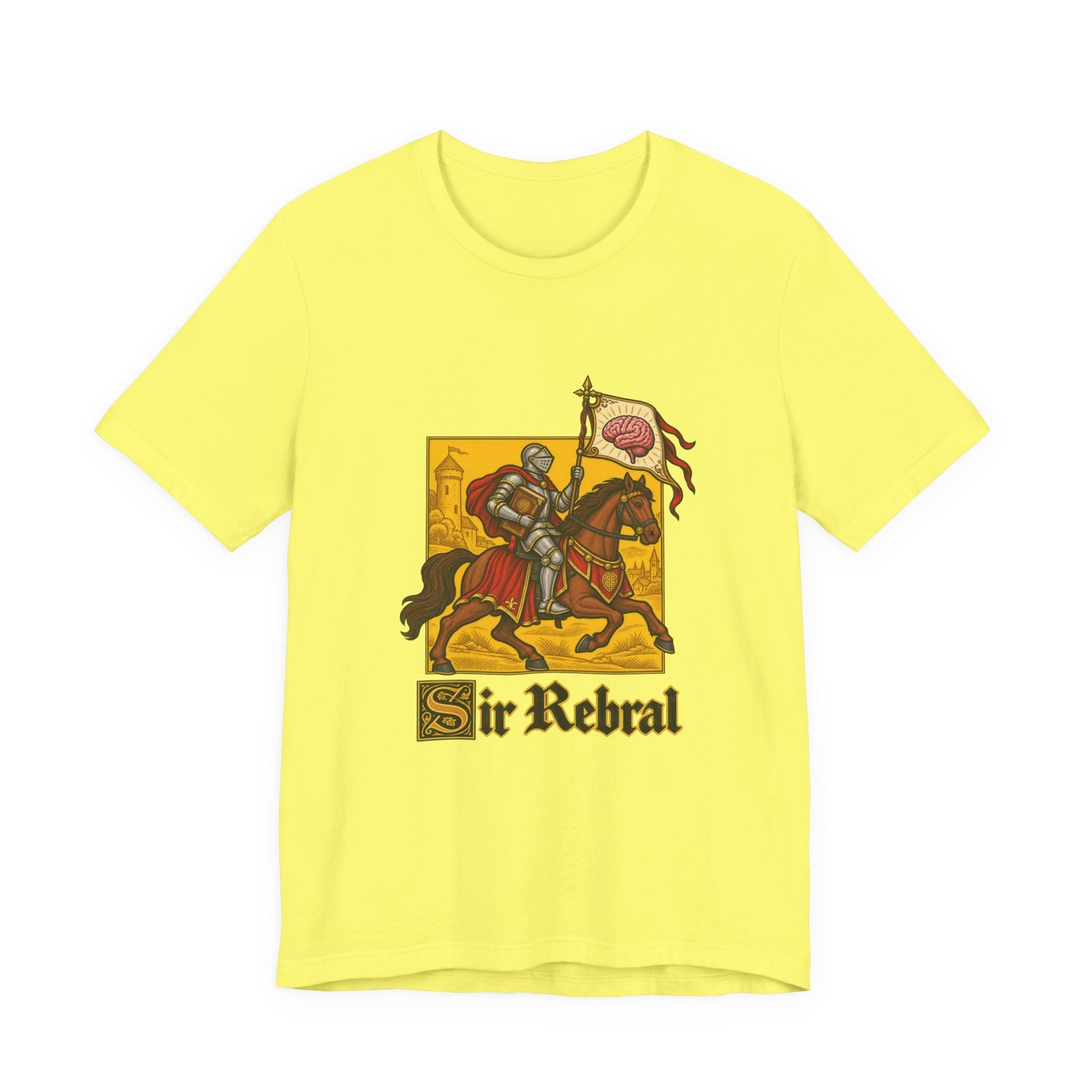 Sir Rebral Cerebral Knight Brain Banner Tee - Image 17