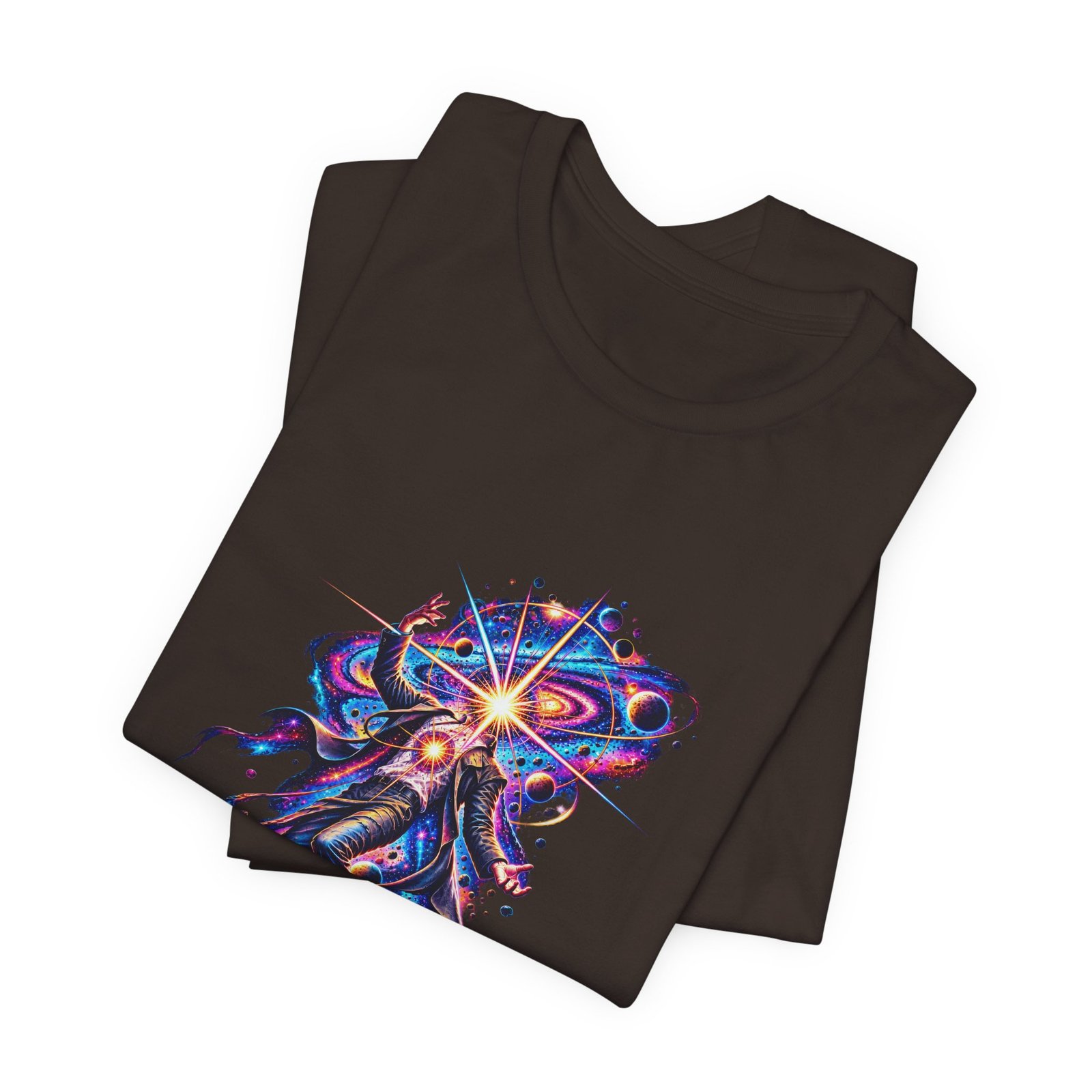 Cosmic Awakening Starburst Human Figure Graphic Tee - Image 3
