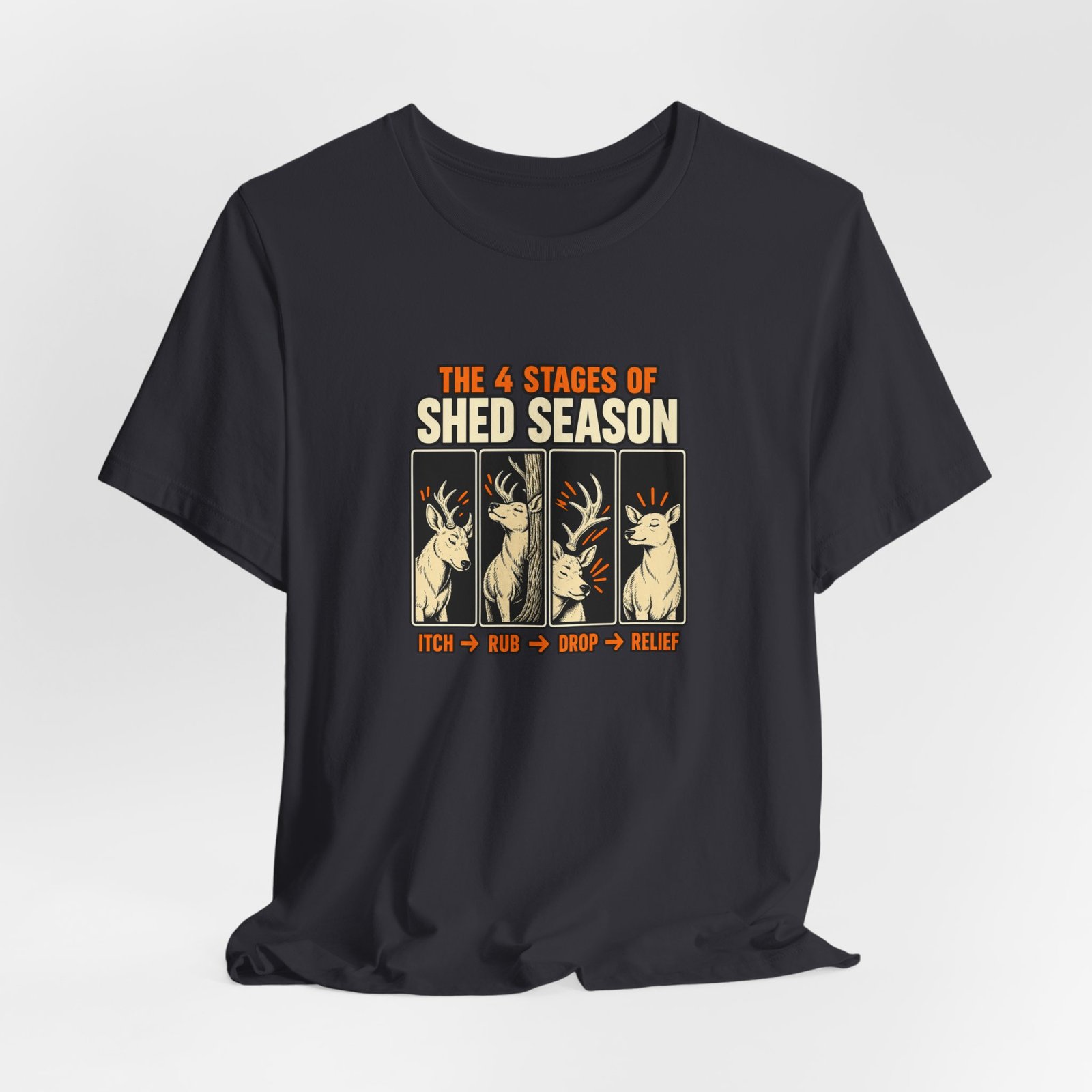 Funny Deer Shed Season Antler Shedding Graphic Tee - Image 24