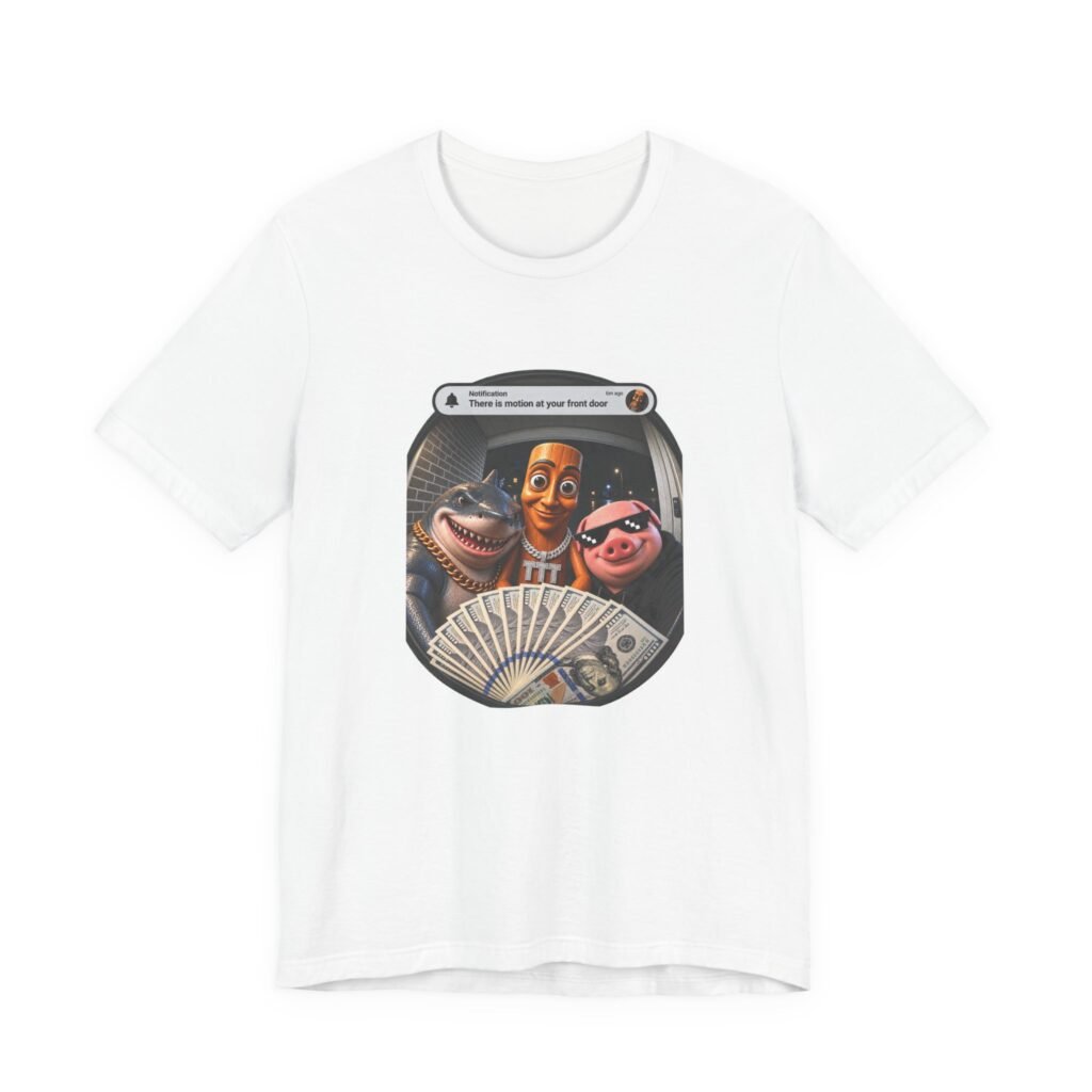 Front Door Alert Cartoon Tung Sahur And Crew Graphic Tee
