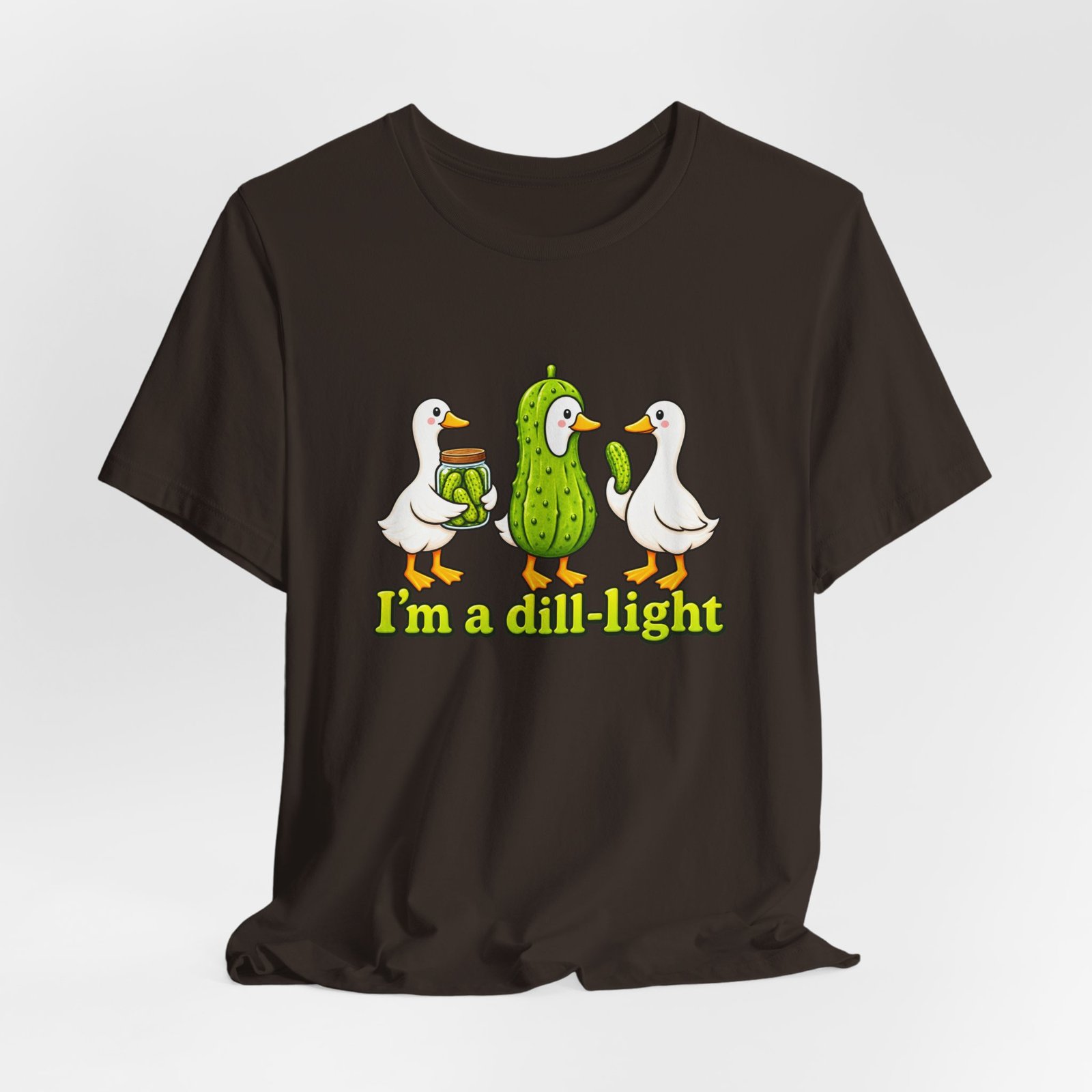 I'm A Dill-Light Funny Goose Pickle Pun Graphic Tee - Image 12