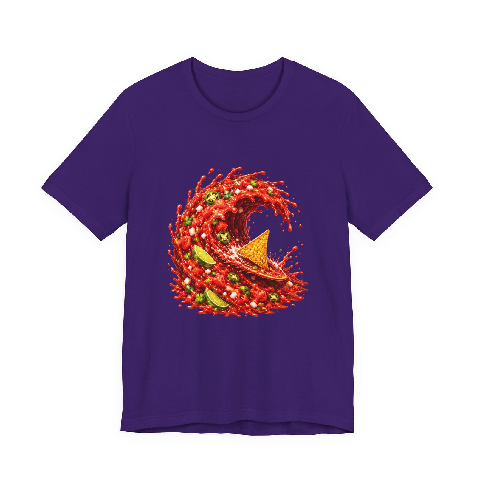 Tortilla Chip Surfing Spicy Salsa Wave Graphic Tee - Image 37