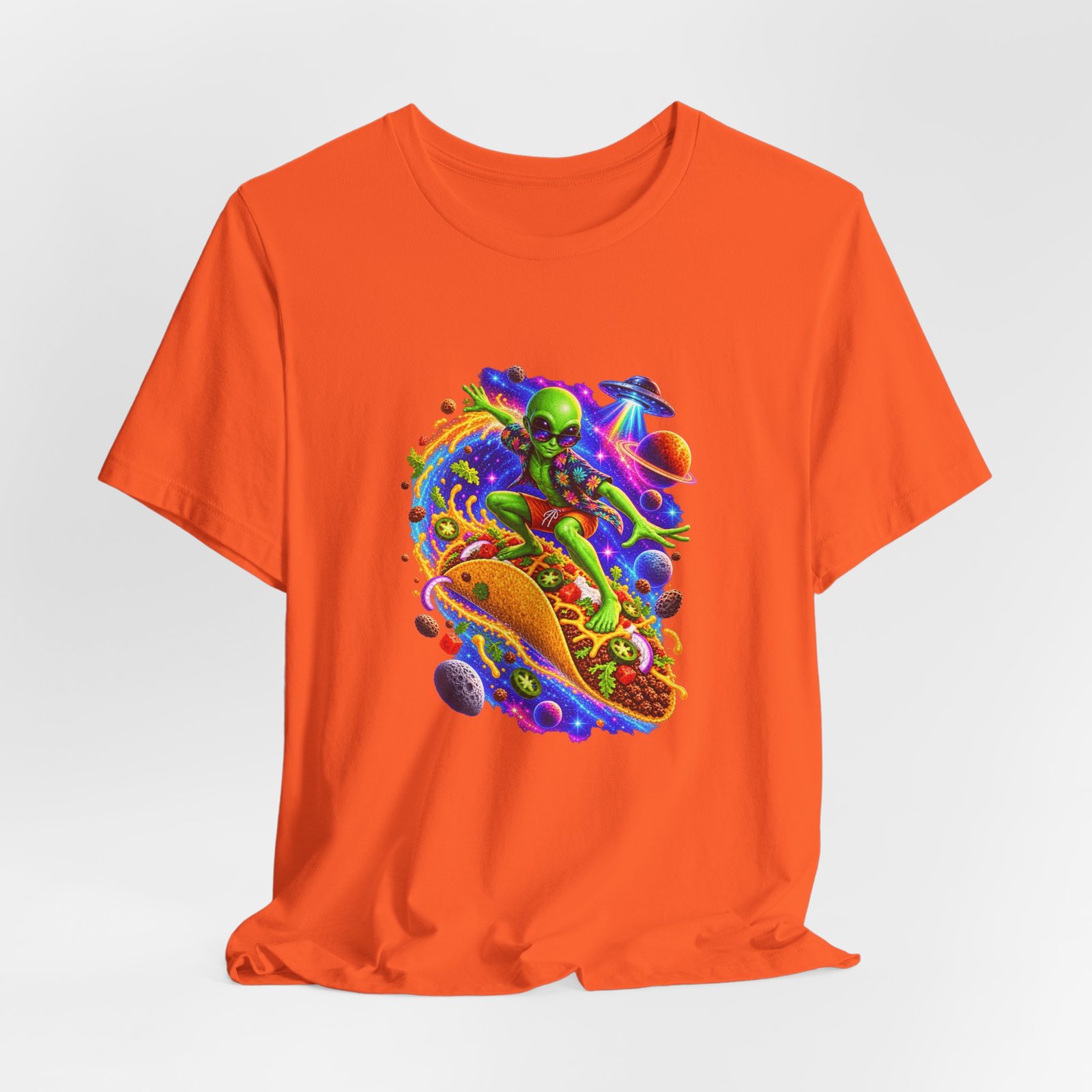 Alien Taco Space Surfer Graphic Tee - Image 8